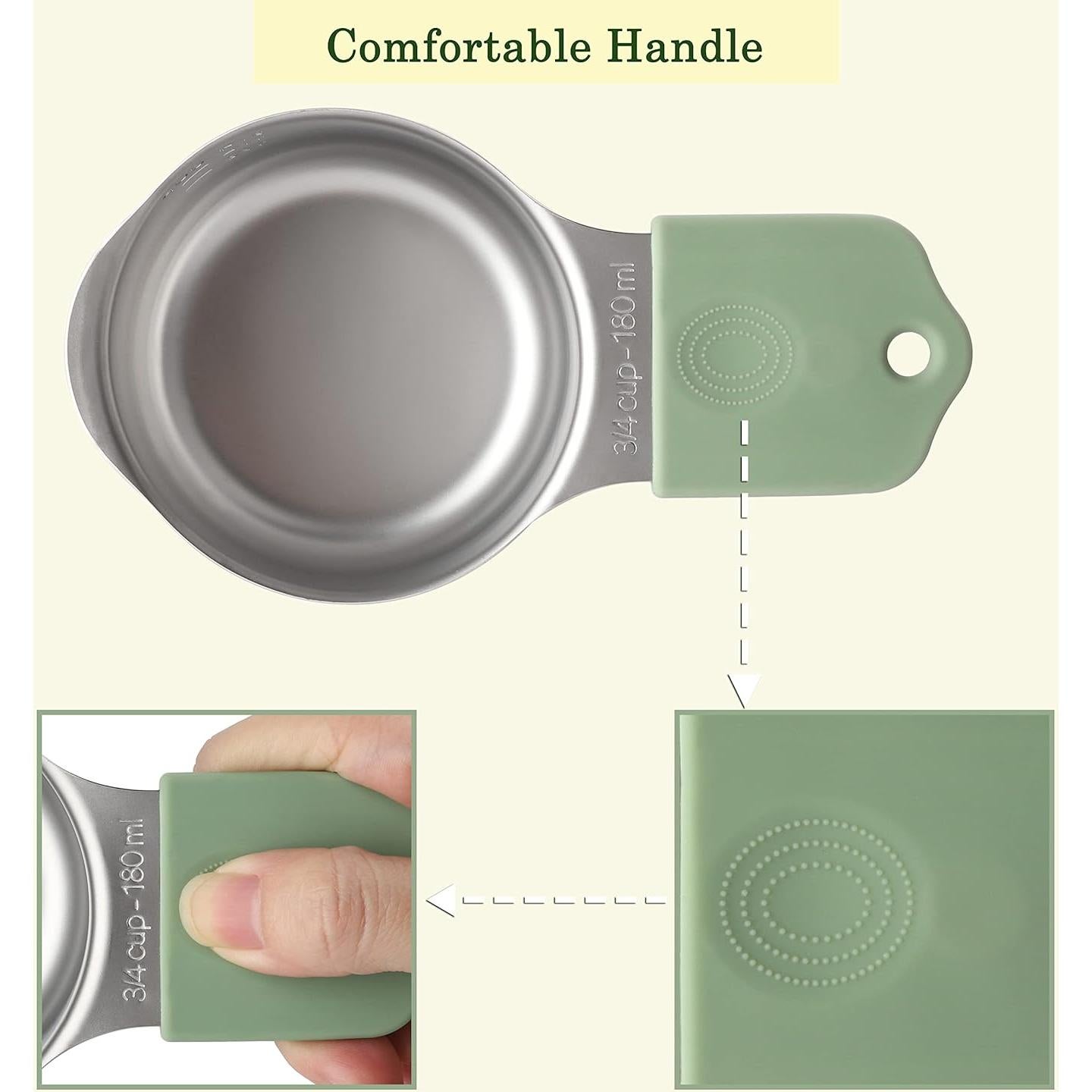 Juego de Tazas Medidoras Magnéticas Acero Inoxidable 7 Pzas