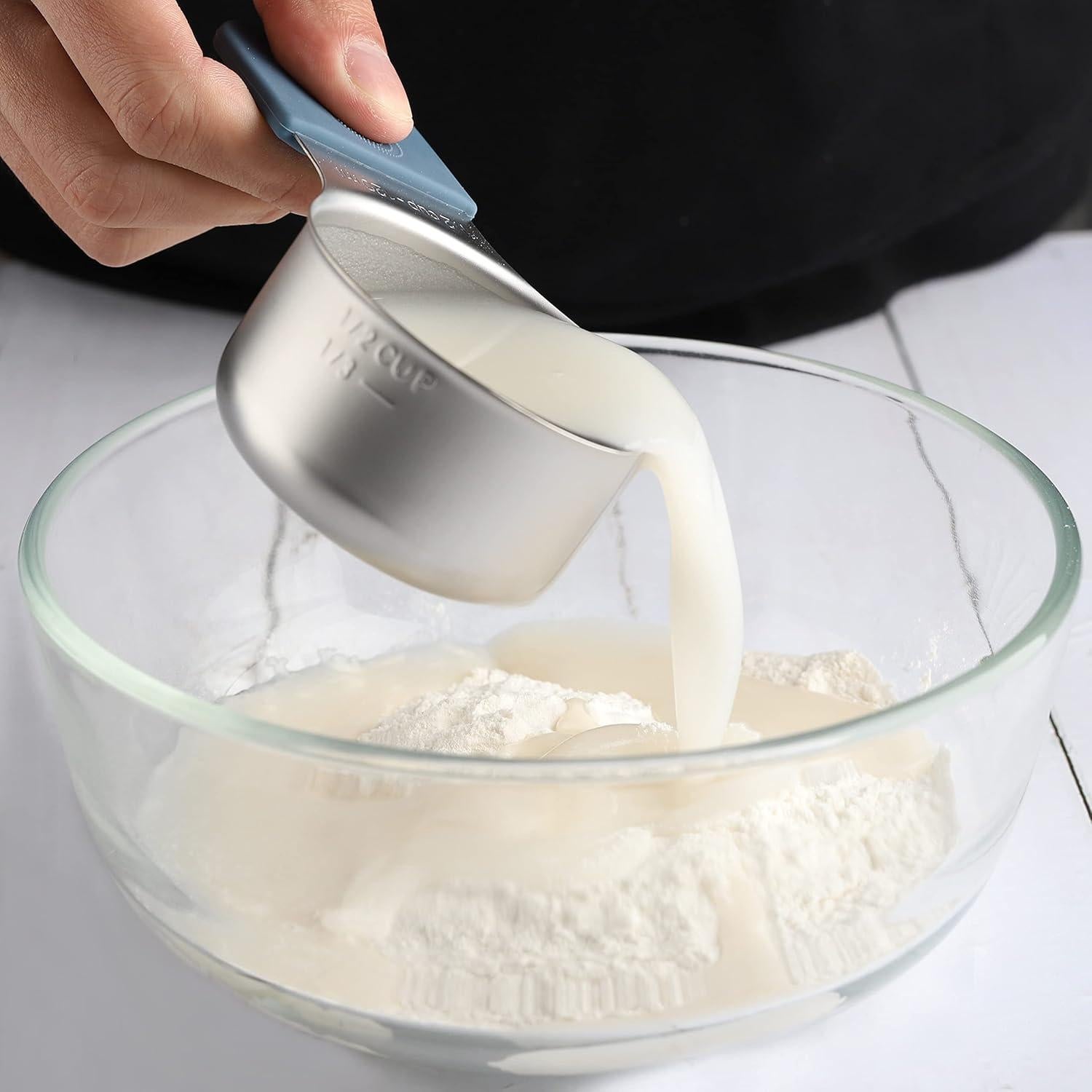 Juego de Tazas Medidoras Magnéticas Acero Inoxidable 7 Pzas