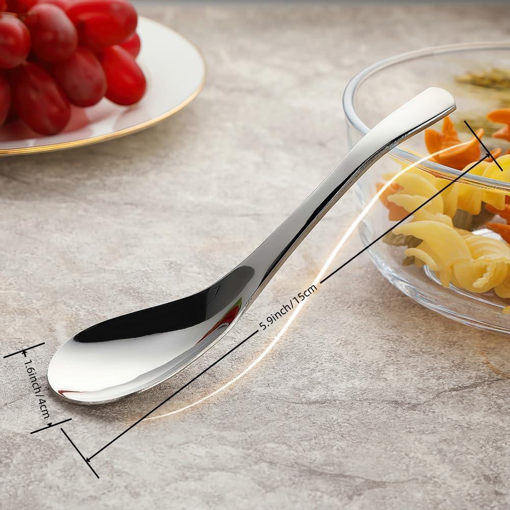 Set de 6 Cucharas de Sopa AOOSY Acero Inoxidable Ergonómicas