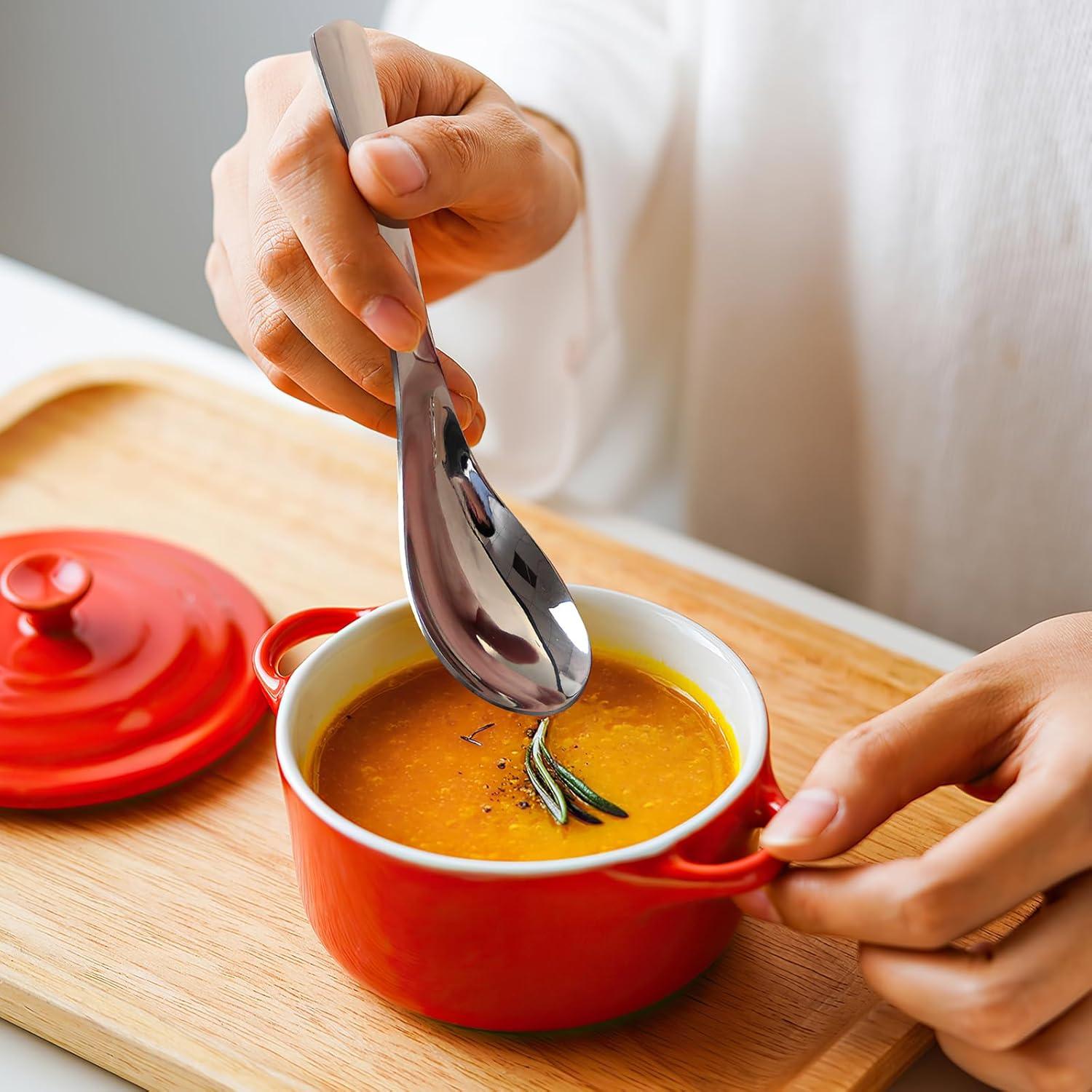 Set de 6 Cucharas de Sopa AOOSY Acero Inoxidable Ergonómicas