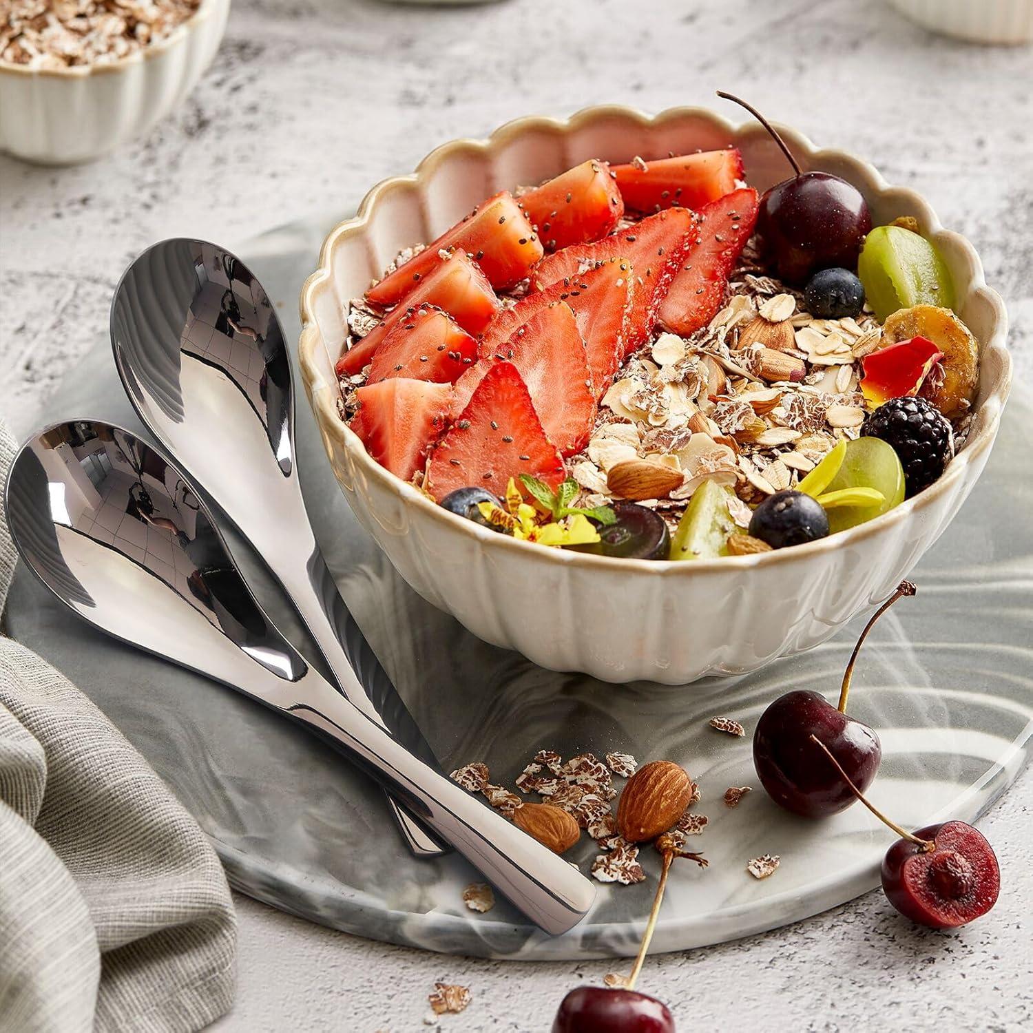 Set de 6 Cucharas de Sopa AOOSY Acero Inoxidable Ergonómicas