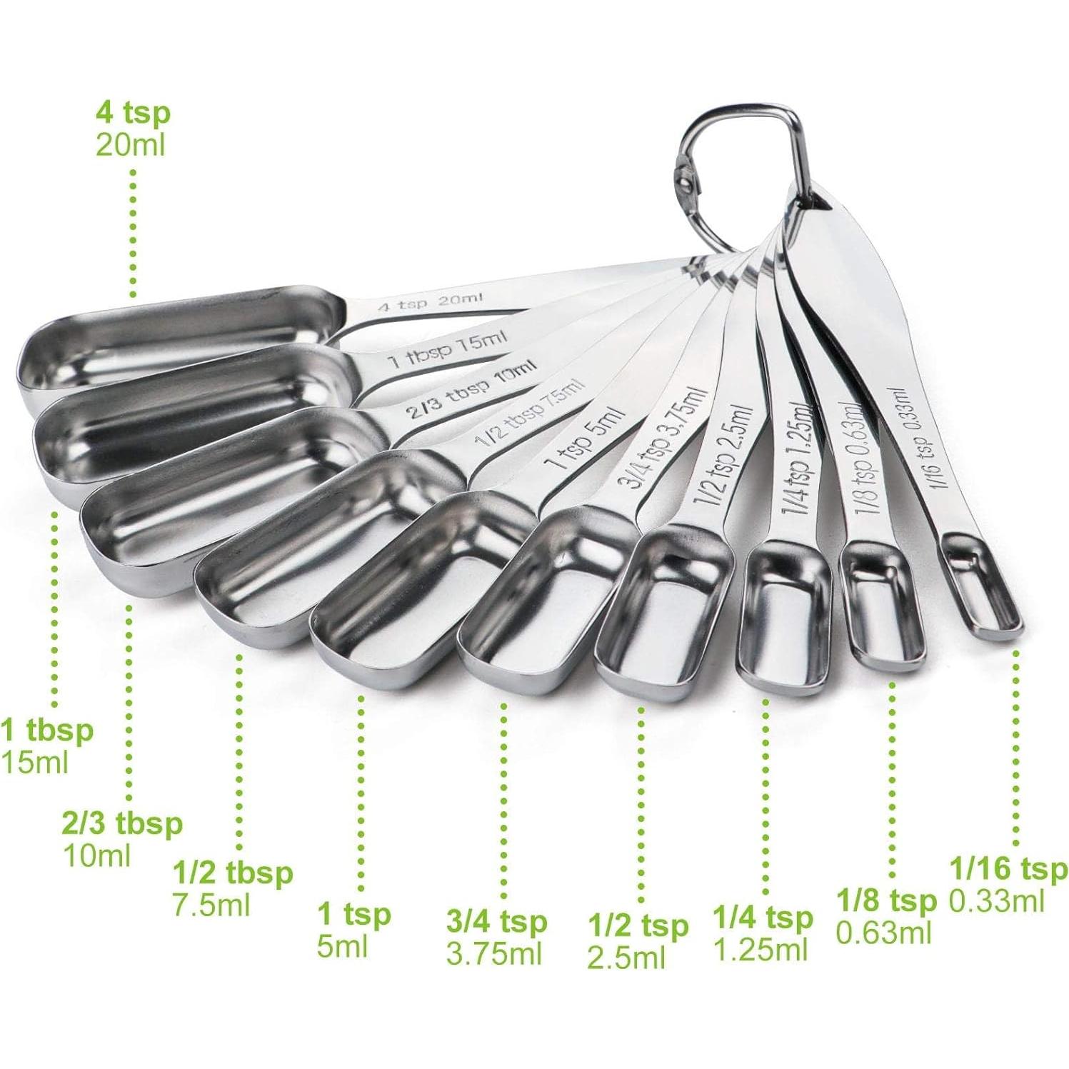 Set de 10 Cucharas Medidoras Acero Inoxidable FANGSUN