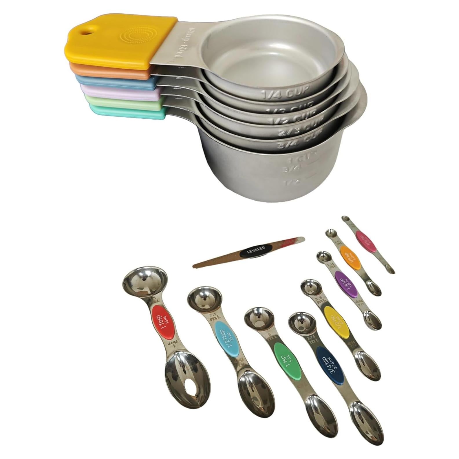 Juego de Tazas y Cucharas Medidoras RUVAIKER 16 Piezas