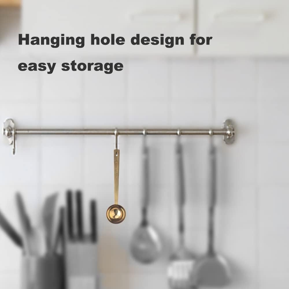 Juego de cucharas medidoras doradas Lubsmuns 15ml y 30ml