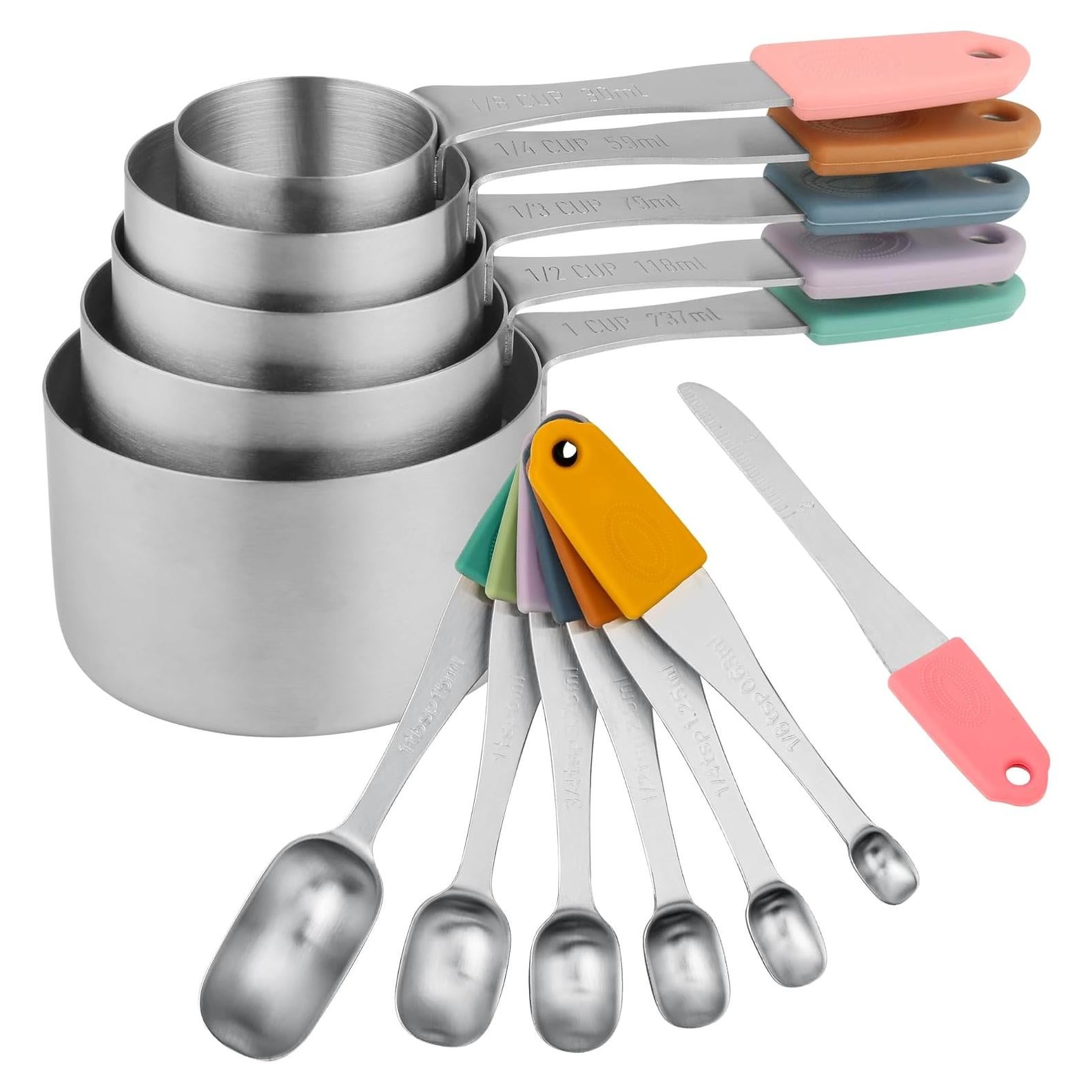 Juego de Tazas y Cucharas Medidoras IFFMYJB Acero Inoxidable