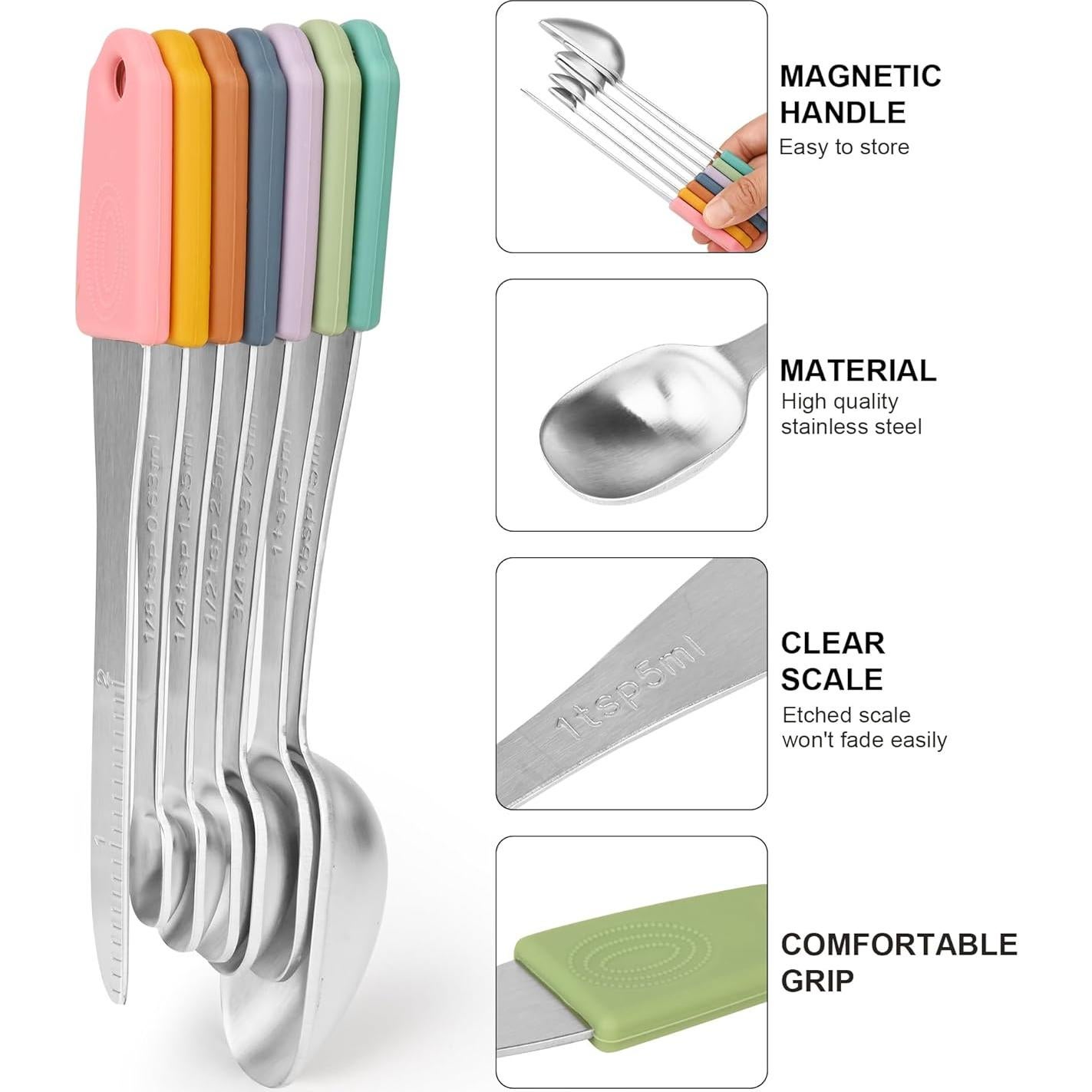 Juego de Tazas y Cucharas Medidoras IFFMYJB Acero Inoxidable