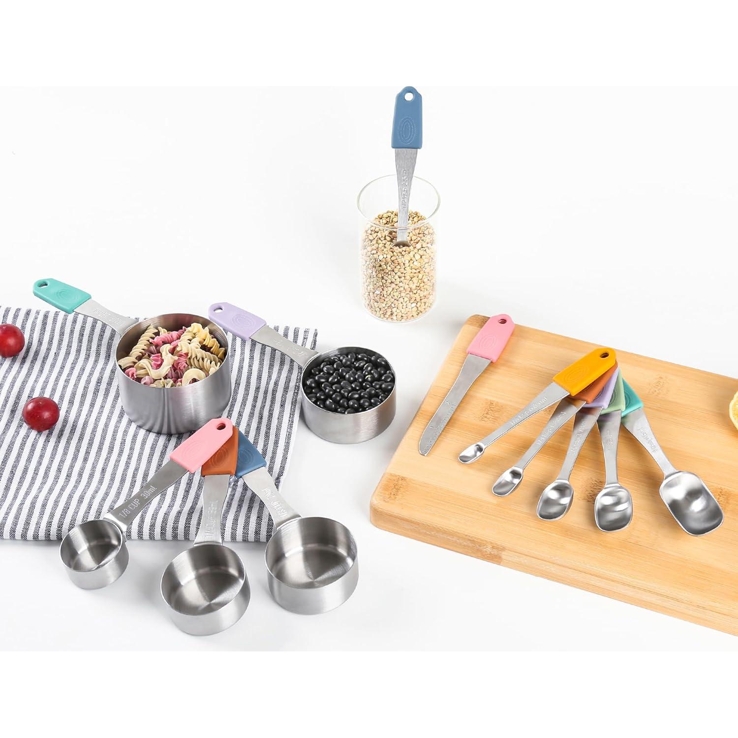 Juego de Tazas y Cucharas Medidoras IFFMYJB Acero Inoxidable