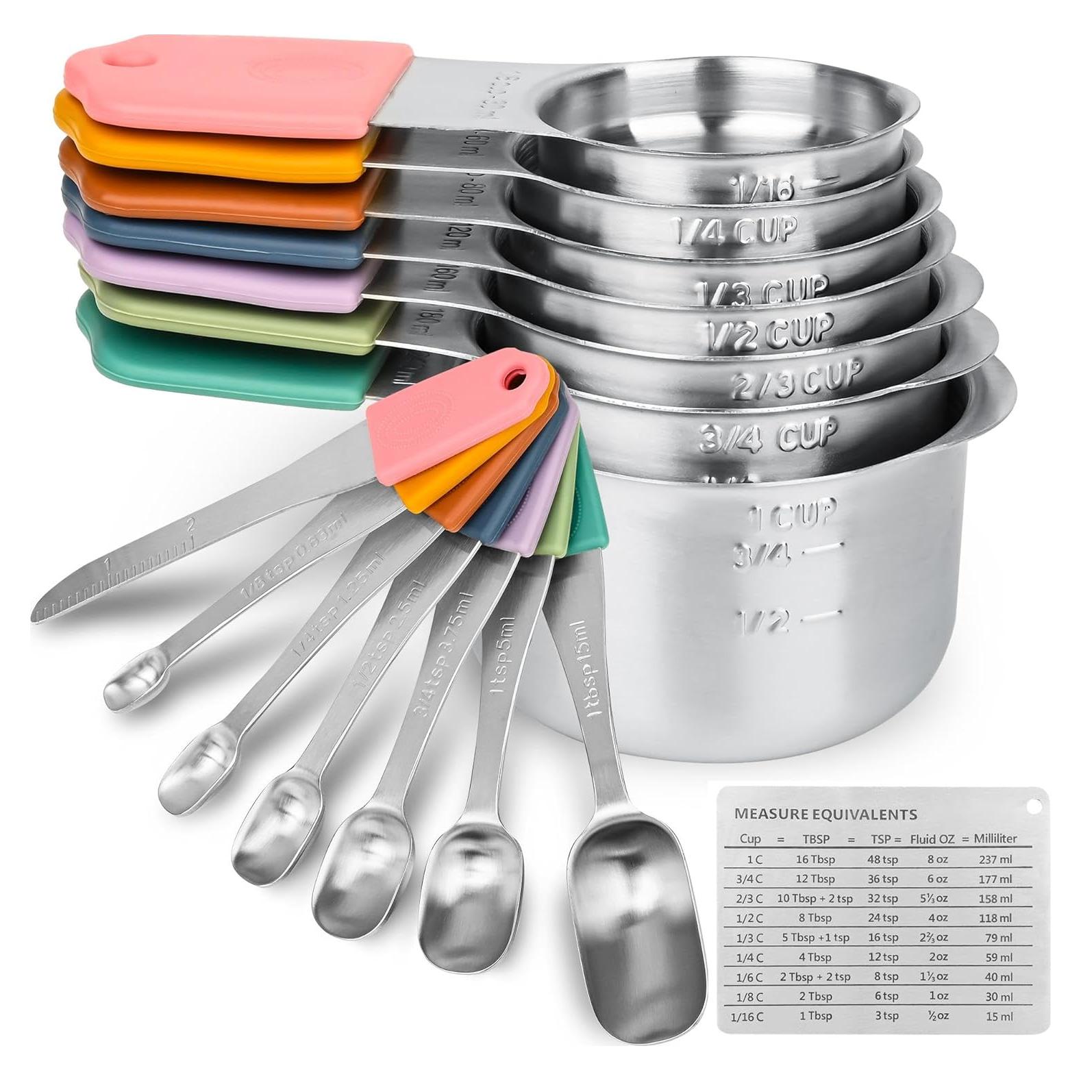 Juego de Tazas y Cucharas Medidoras Magnéticas Smithcraft 15 Piezas