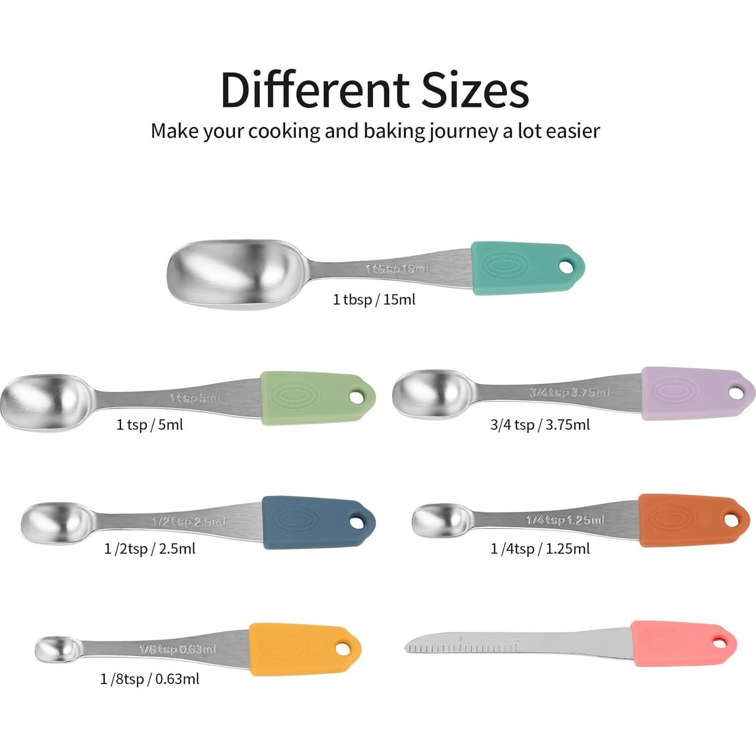 Juego de Tazas y Cucharas Medidoras Magnéticas Smithcraft 15 Piezas