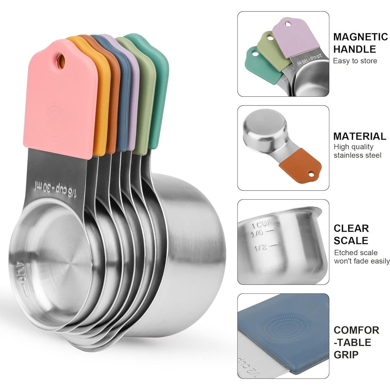 Juego de Tazas y Cucharas Medidoras Magnéticas Smithcraft 15 Piezas