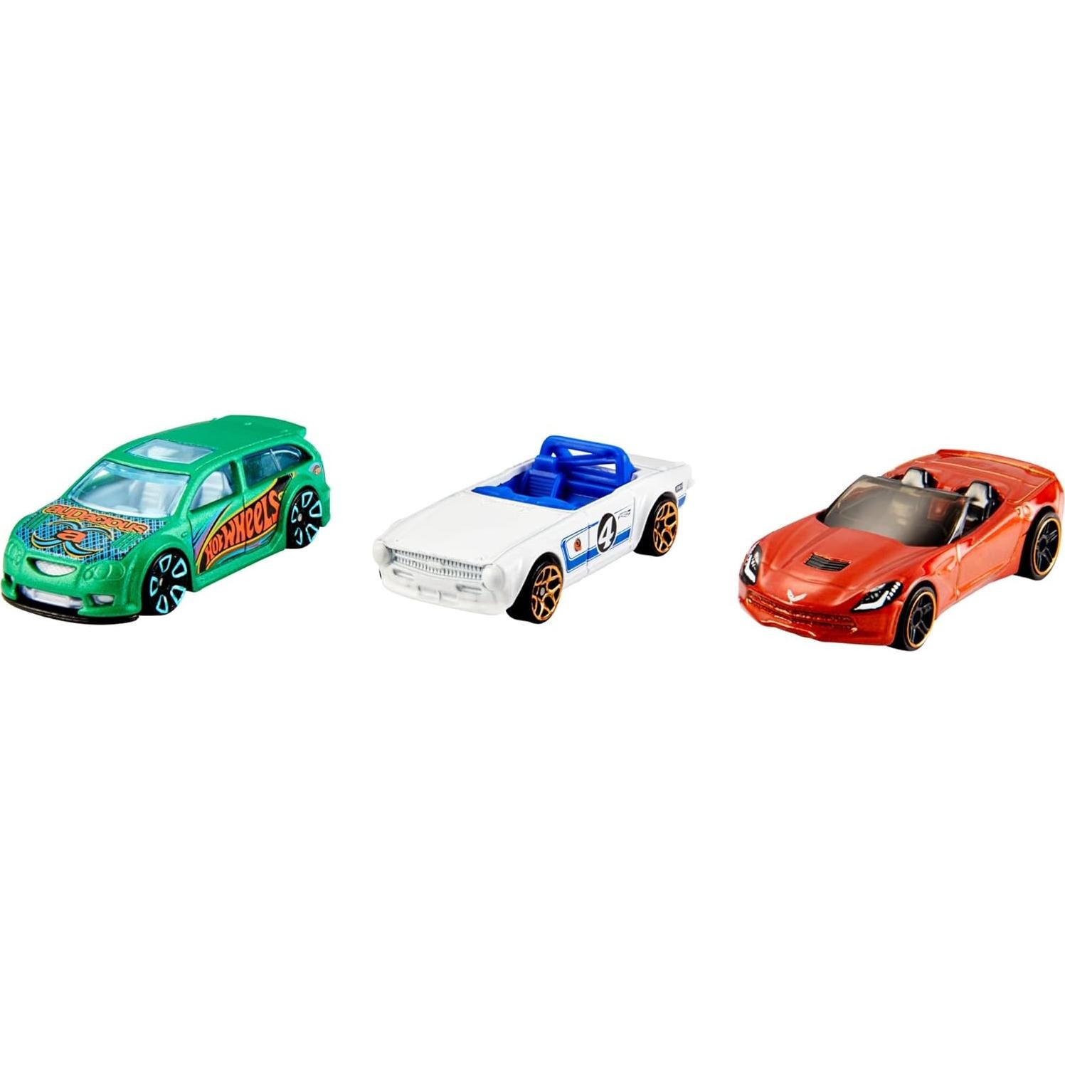 Paquete de 3 coches Hot Wheels Mattel 1:64 para niños