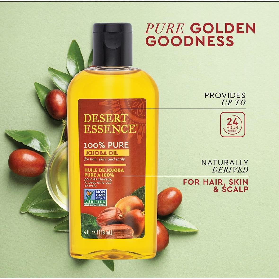 Aceite de Jojoba Puro Desert Essence 118 ml Hidratante Facial y Capilar