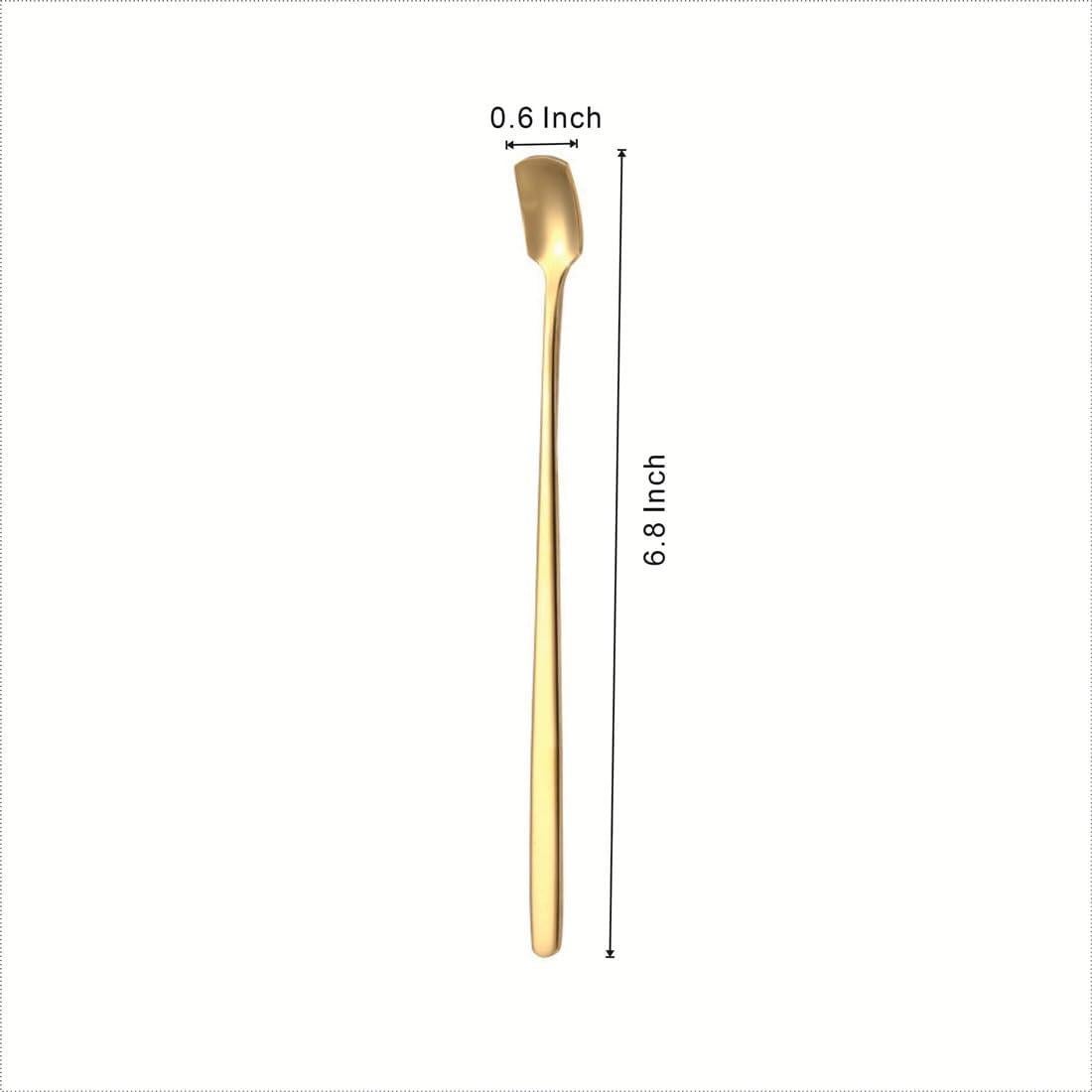 Cucharas de café doradas UQUABESO, acero inoxidable, 17.3 cm, 8 piezas