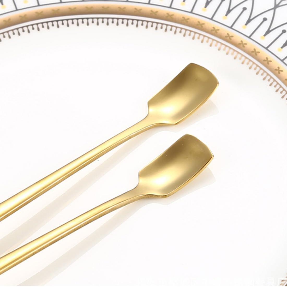 Cucharas de café doradas UQUABESO, acero inoxidable, 17.3 cm, 8 piezas