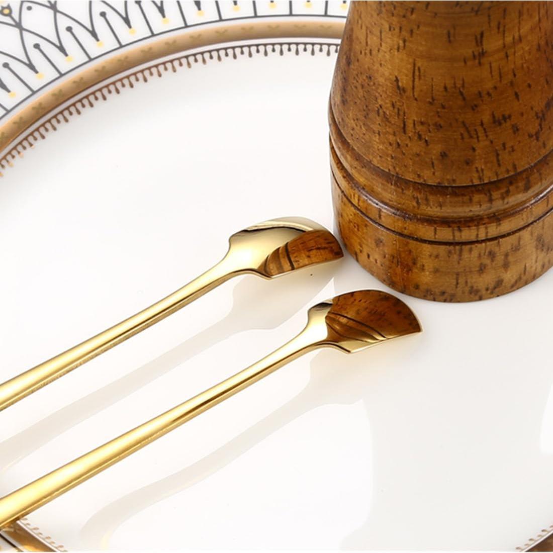 Cucharas de café doradas UQUABESO, acero inoxidable, 17.3 cm, 8 piezas