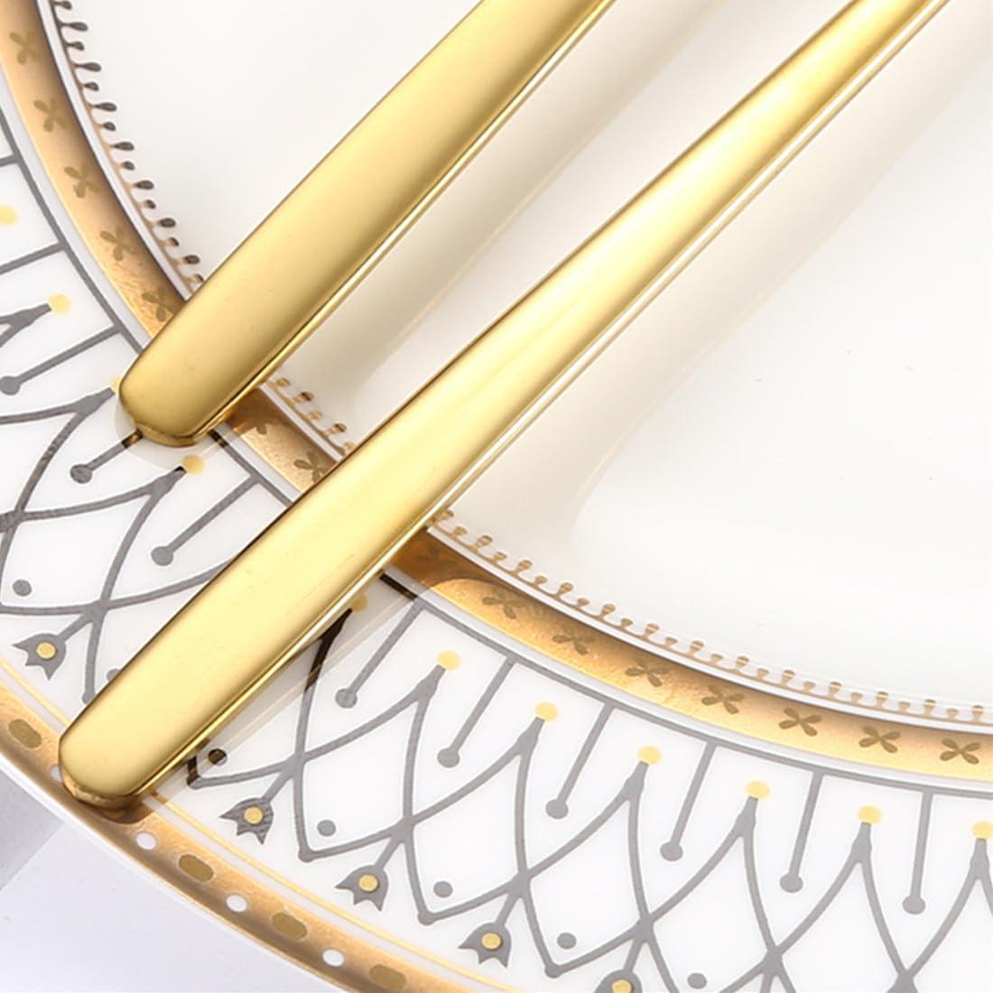 Cucharas de café doradas UQUABESO, acero inoxidable, 17.3 cm, 8 piezas