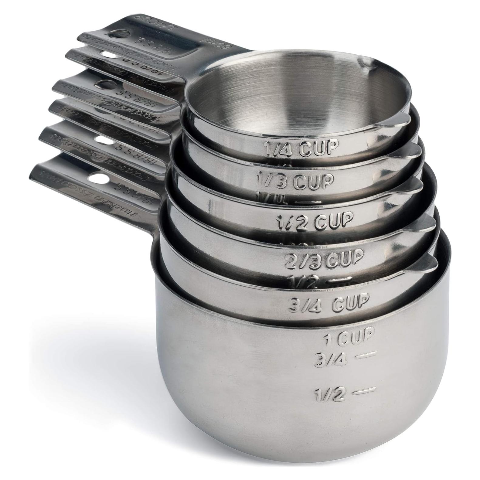 Conjunto de Tazas Medidoras Acero Inoxidable Hudson Essentials 6 Piezas