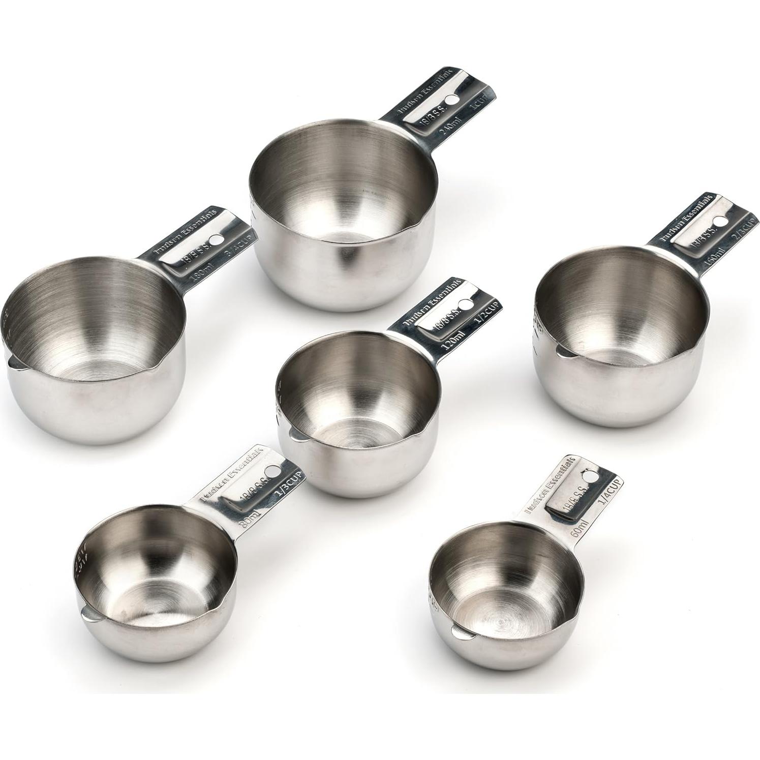 Conjunto de Tazas Medidoras Acero Inoxidable Hudson Essentials 6 Piezas