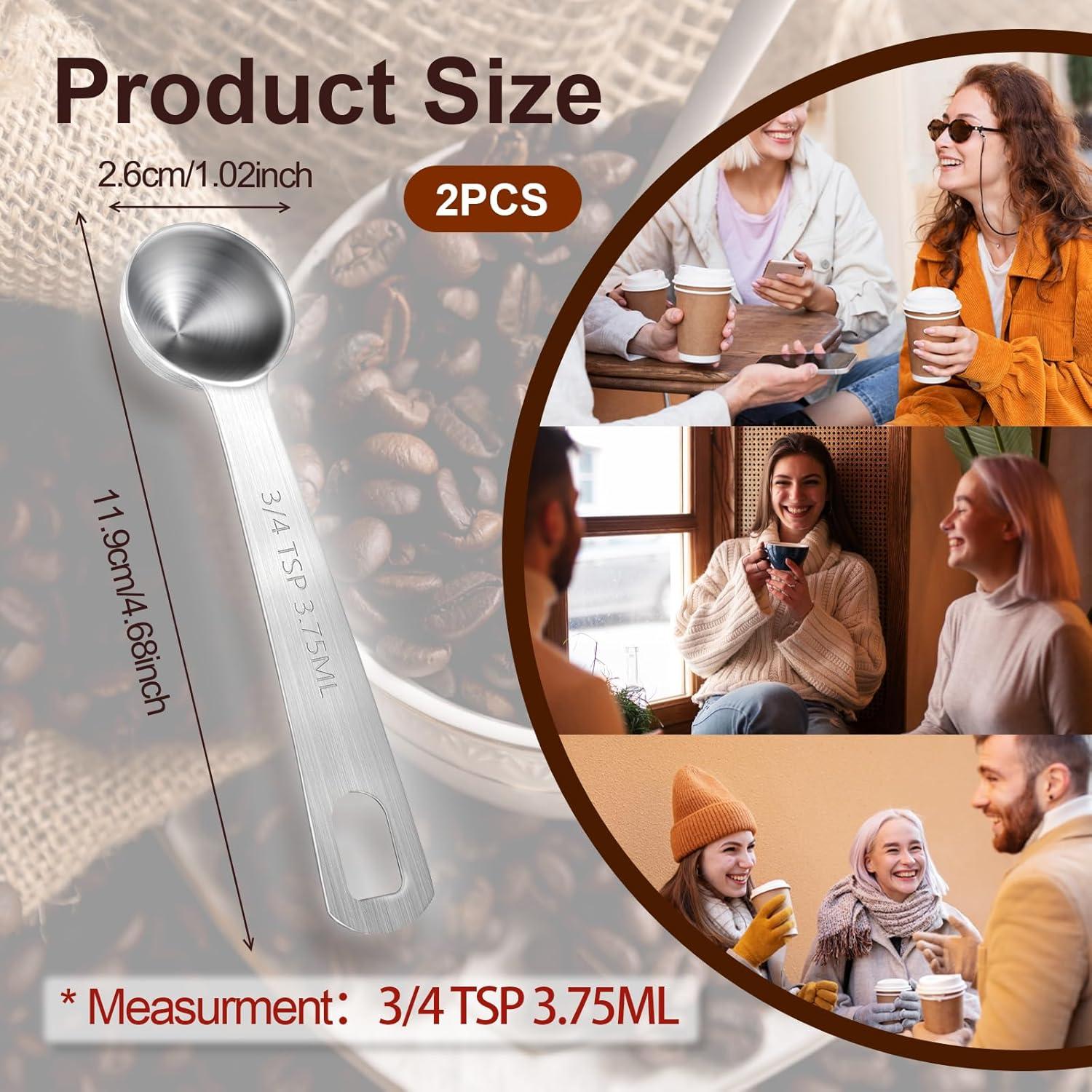 Cucharas Medidoras de Acero Inoxidable Mozeat Lens 3.75ml - 2 Pcs