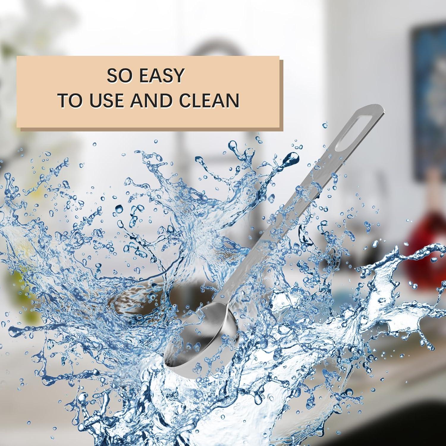 5 Cucharas Medidoras de Acero Inoxidable BERYLER 5ml