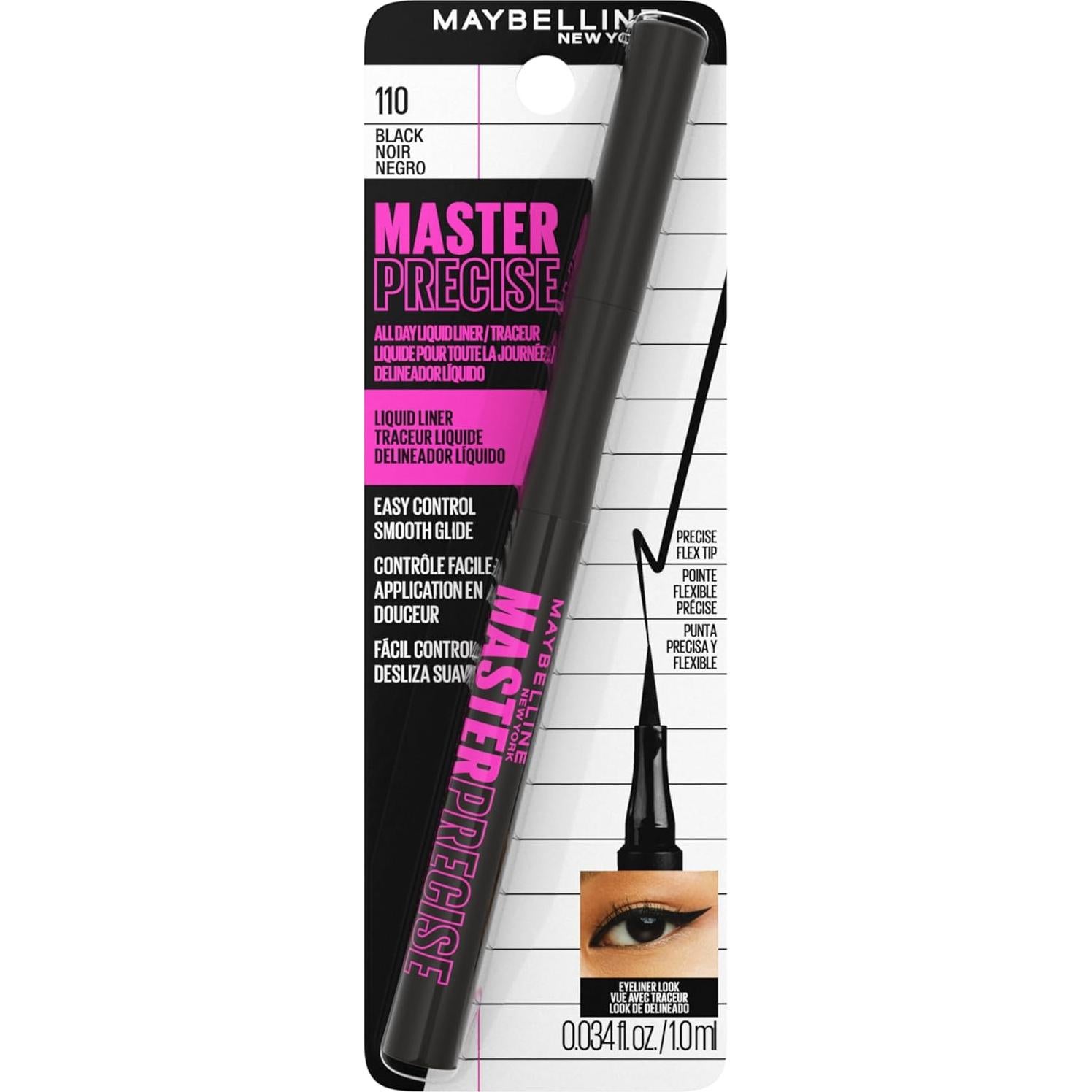 Delineador Líquido Impermeable Maybelline Master Precise Negro
