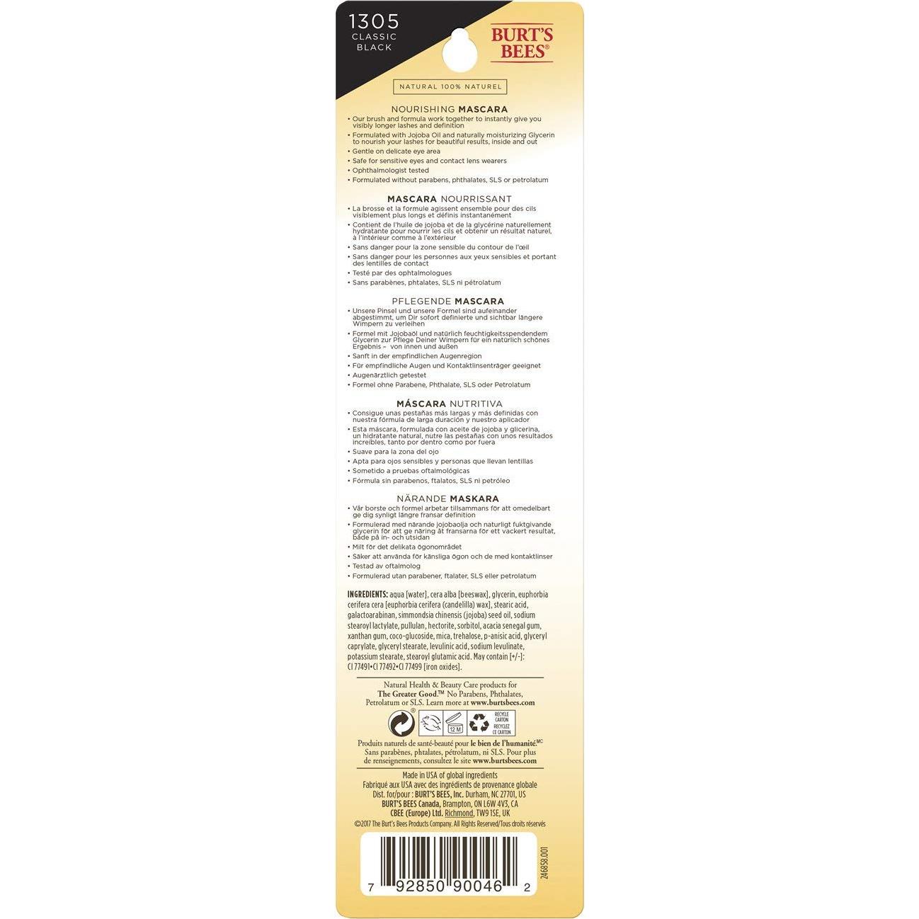 Máscara Nutritiva 100% Natural Burt's Bees Negro 21.1 cm