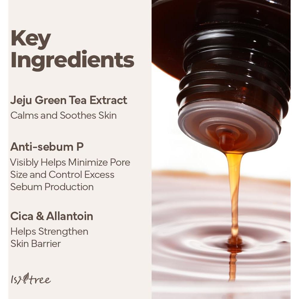 Tónico Facial ISNTREE Té Verde 200ml Hidratante Piel Grasa