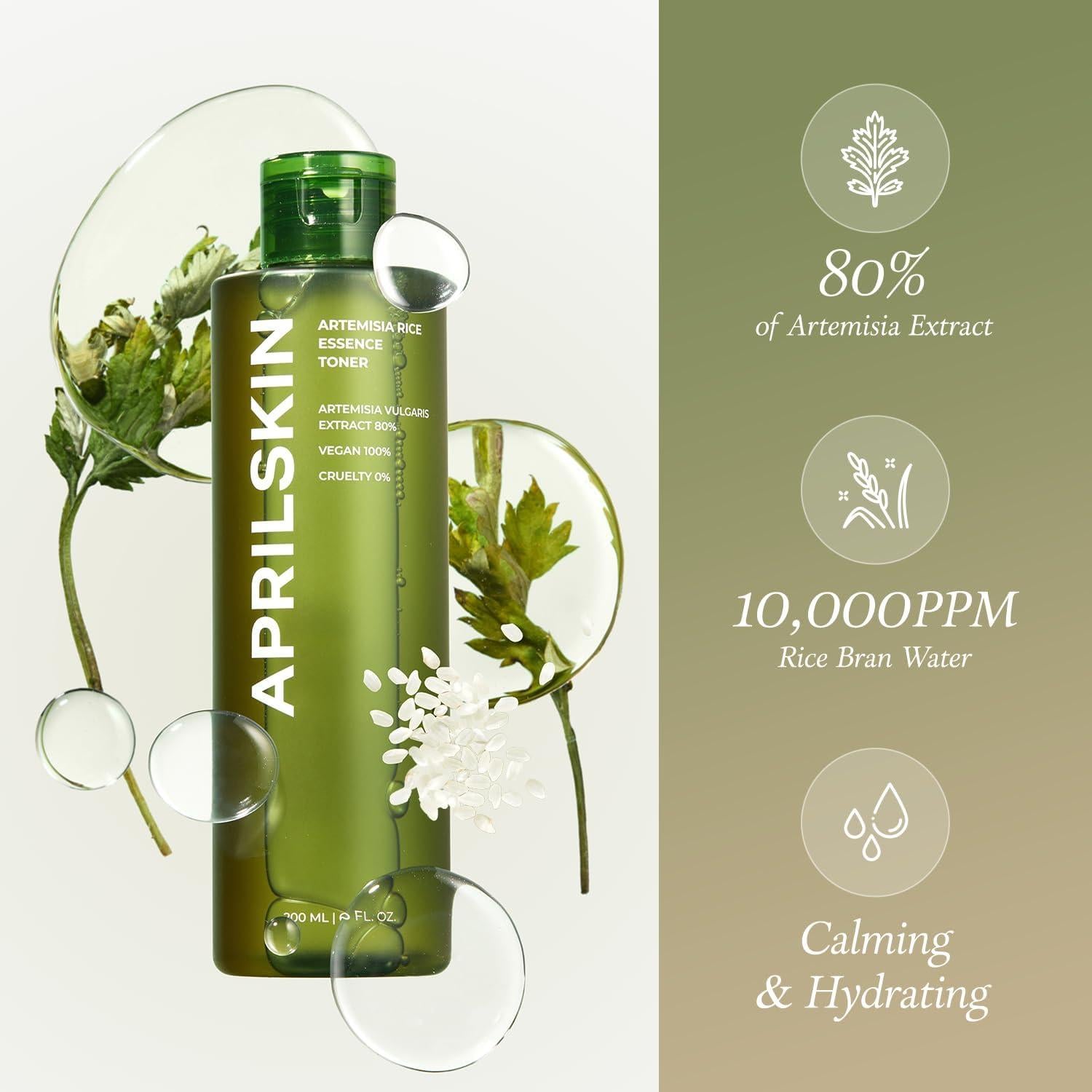 Tónico Facial Hidratante APRILSKIN 191ml | 100% Artemisia Coreana | Vegano