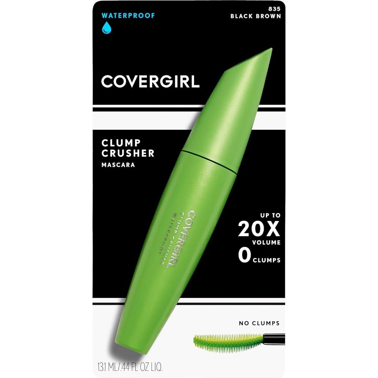 Máscara Clump Crusher COVERGIRL 20X Volumen Marrón Negro 13ml