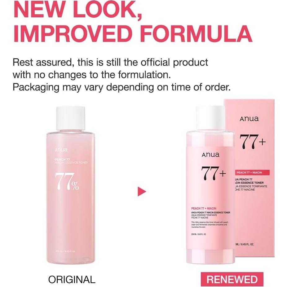 Tónico Facial Iluminador Anua Peach 77 250ml - Niacinamida