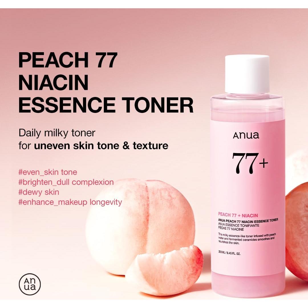 Tónico Facial Iluminador Anua Peach 77 250ml - Niacinamida