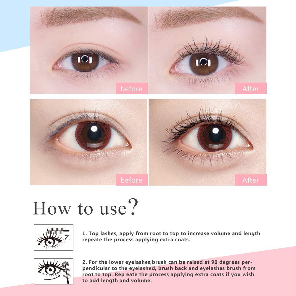 Máscara de Pestañas 4D Fibra de Seda Negra Resistente al Agua