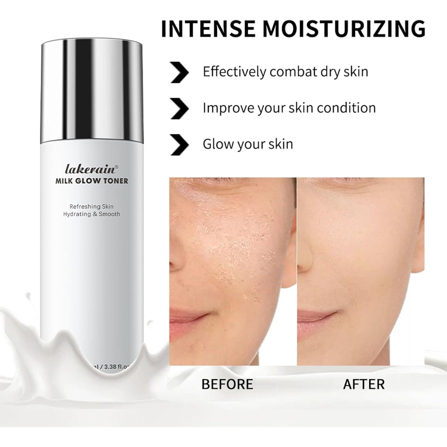 Tónico Facial Brillante de Leche Lakerain 100ml - Hidratante con Niacinamida