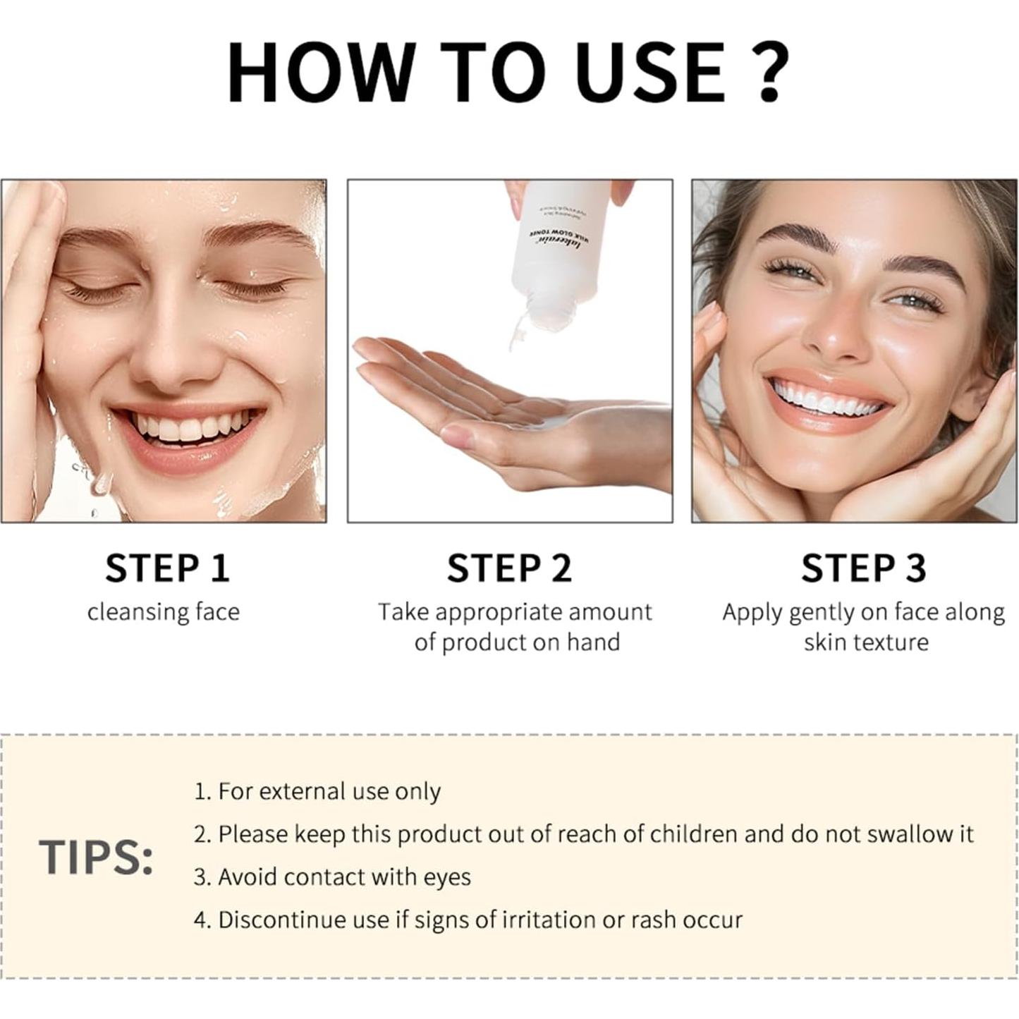 Tónico Facial Brillante de Leche Lakerain 100ml - Hidratante con Niacinamida