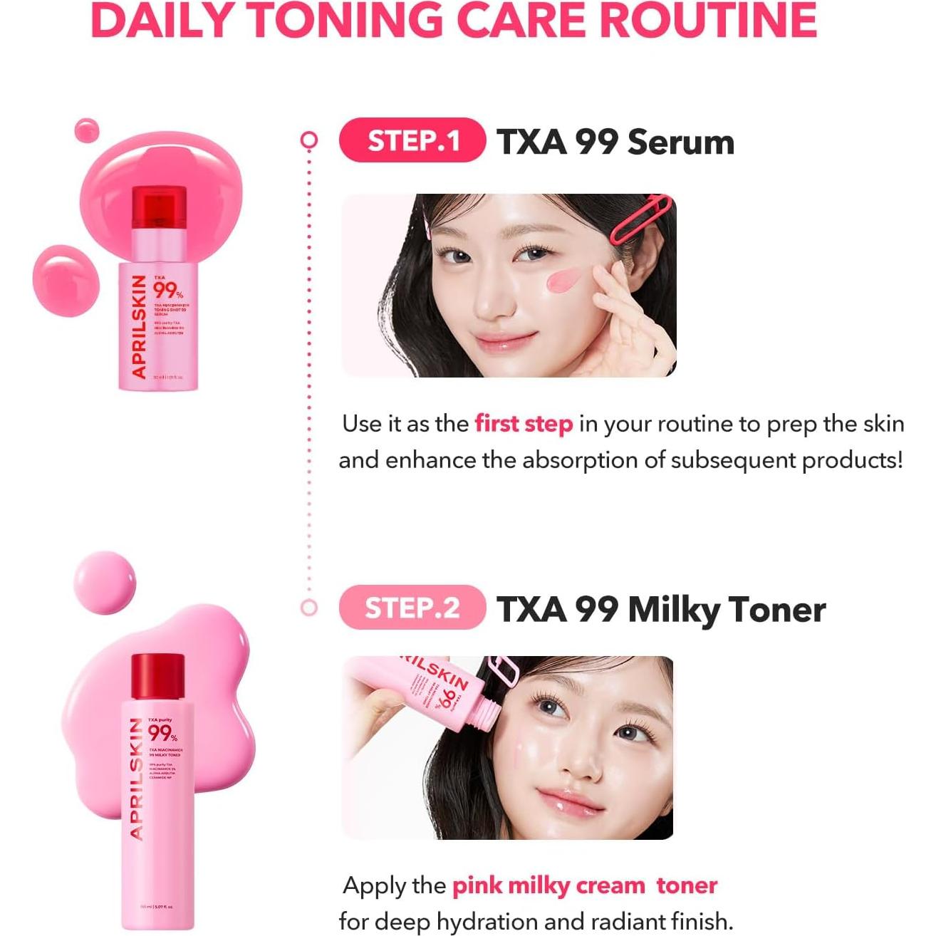 Tónico Lechoso Rosa APRILSKIN 150ml TXA 3% Niacinamida 5%