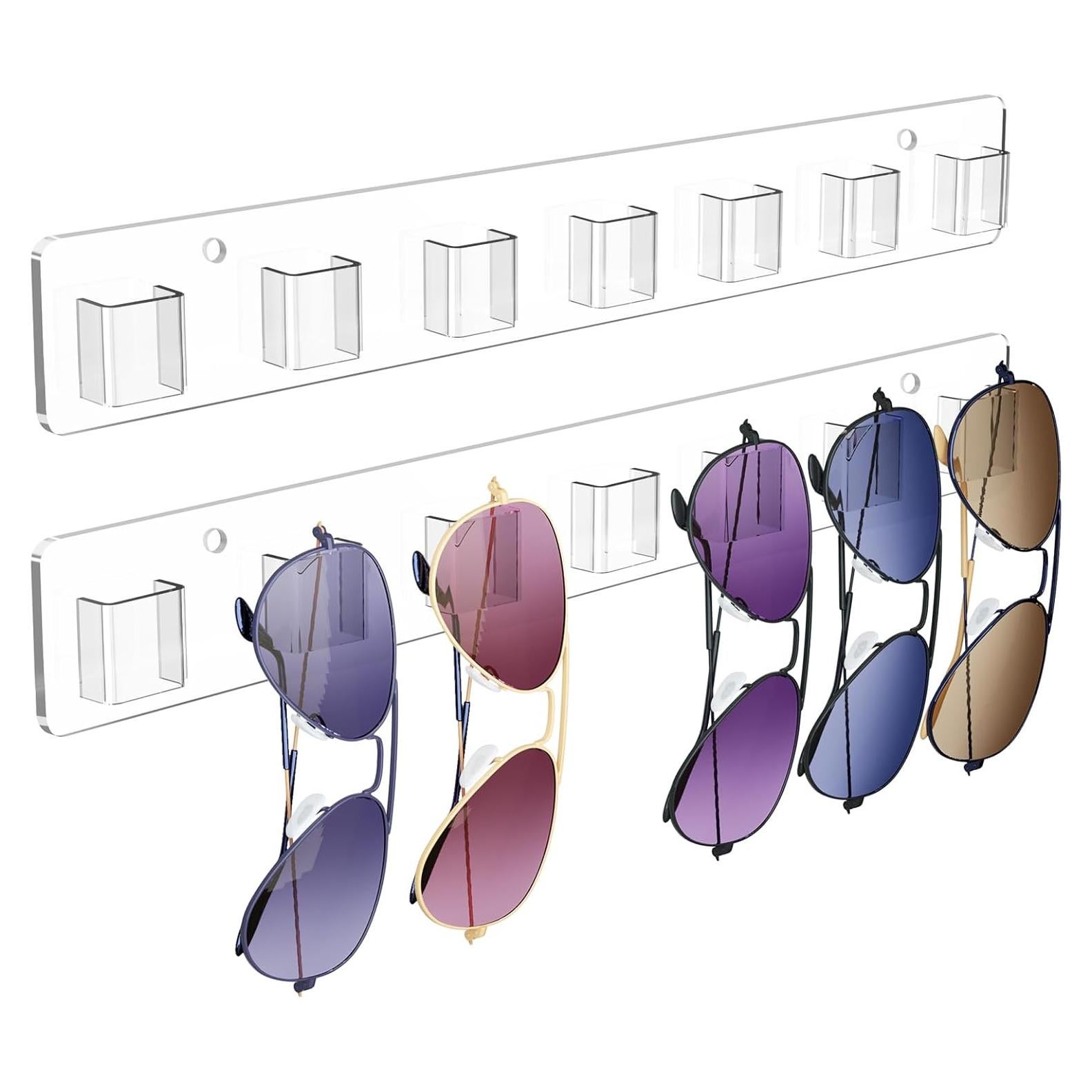 Organizador de Gafas de Pared Meaocer 2 Paquetes Acrílico
