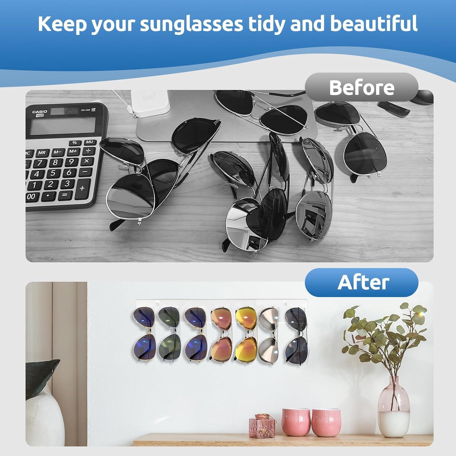 Organizador de Gafas de Pared Meaocer 2 Paquetes Acrílico