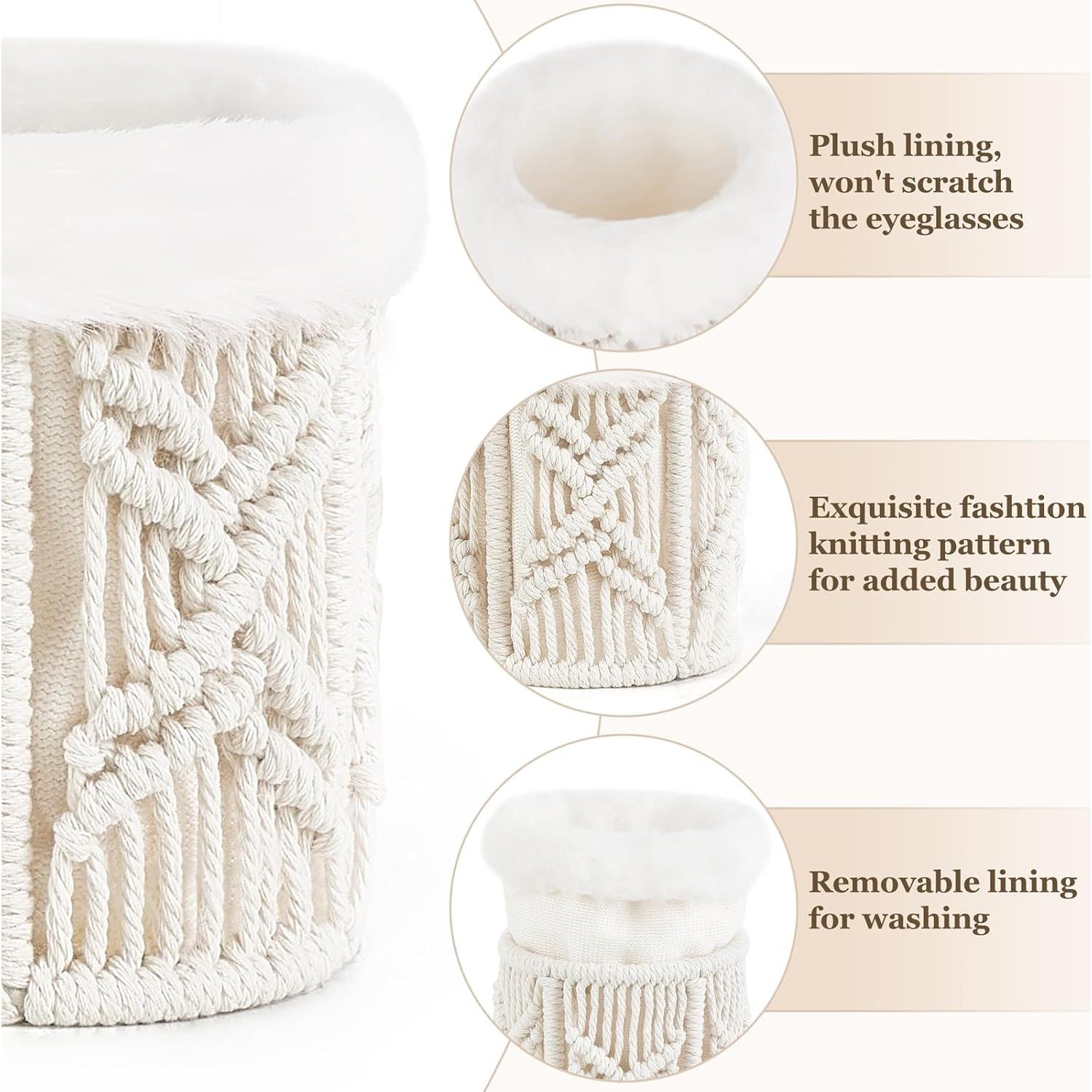 Soporte de Gafas Mkono con Forro de Felpa Decoración Boho