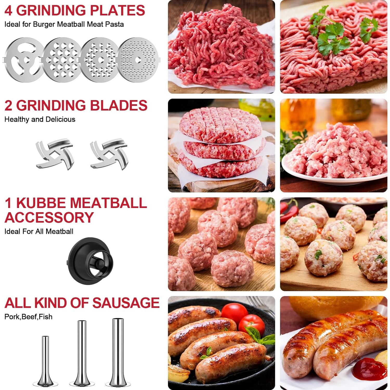 Picadora de Carne GVODE para KitchenAid con Accesorios Completo