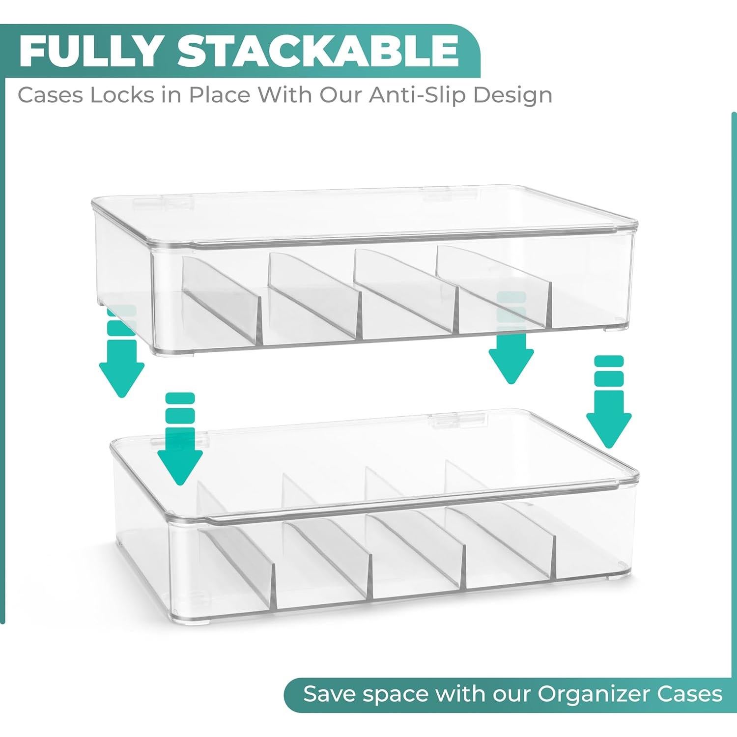 Organizador de Gafas Sorbus - Estuche Apilable Acrílico 5 Compartimentos