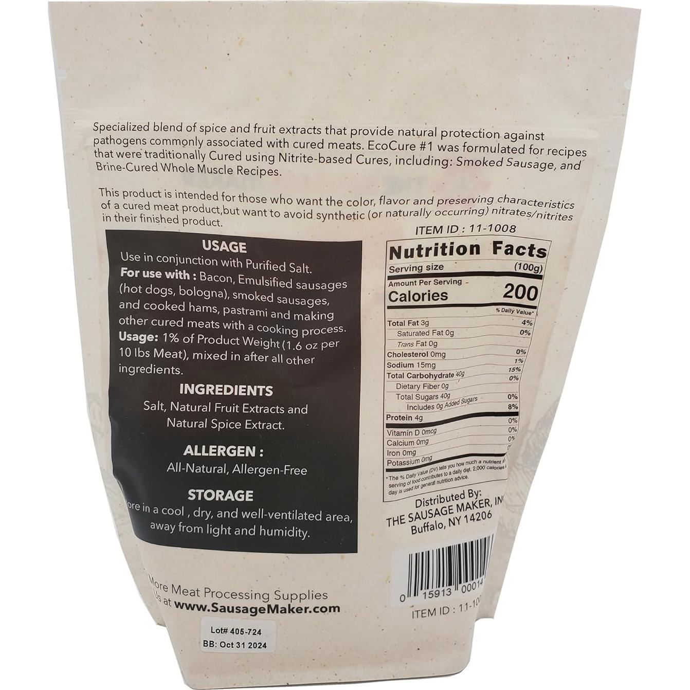 EcoCure #1 100% Natural para Curado de Carne 453 g