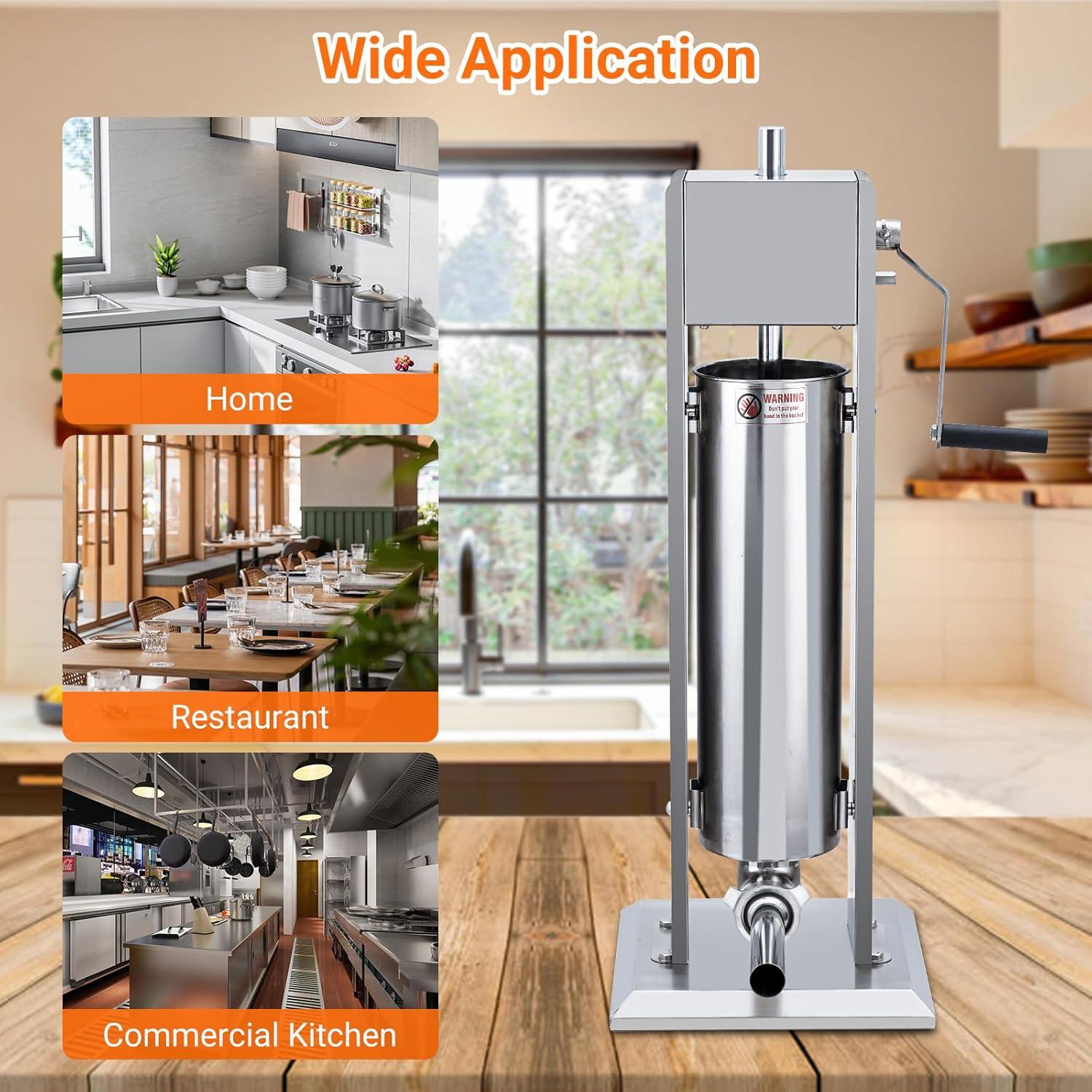 Rellenador de Salchichas Manual PioneerWorks 7L Acero Inoxidable