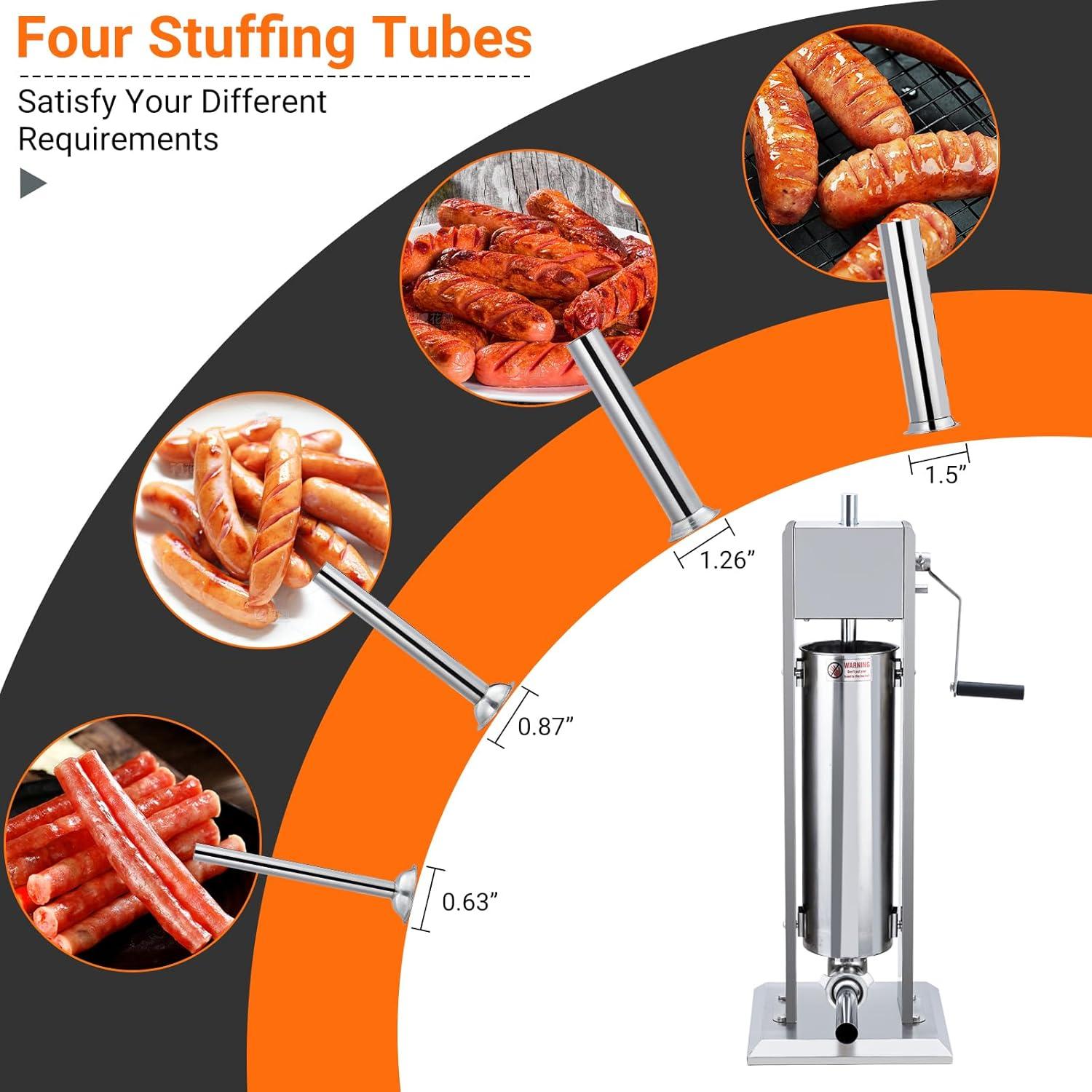 Rellenador de Salchichas Manual PioneerWorks 7L Acero Inoxidable