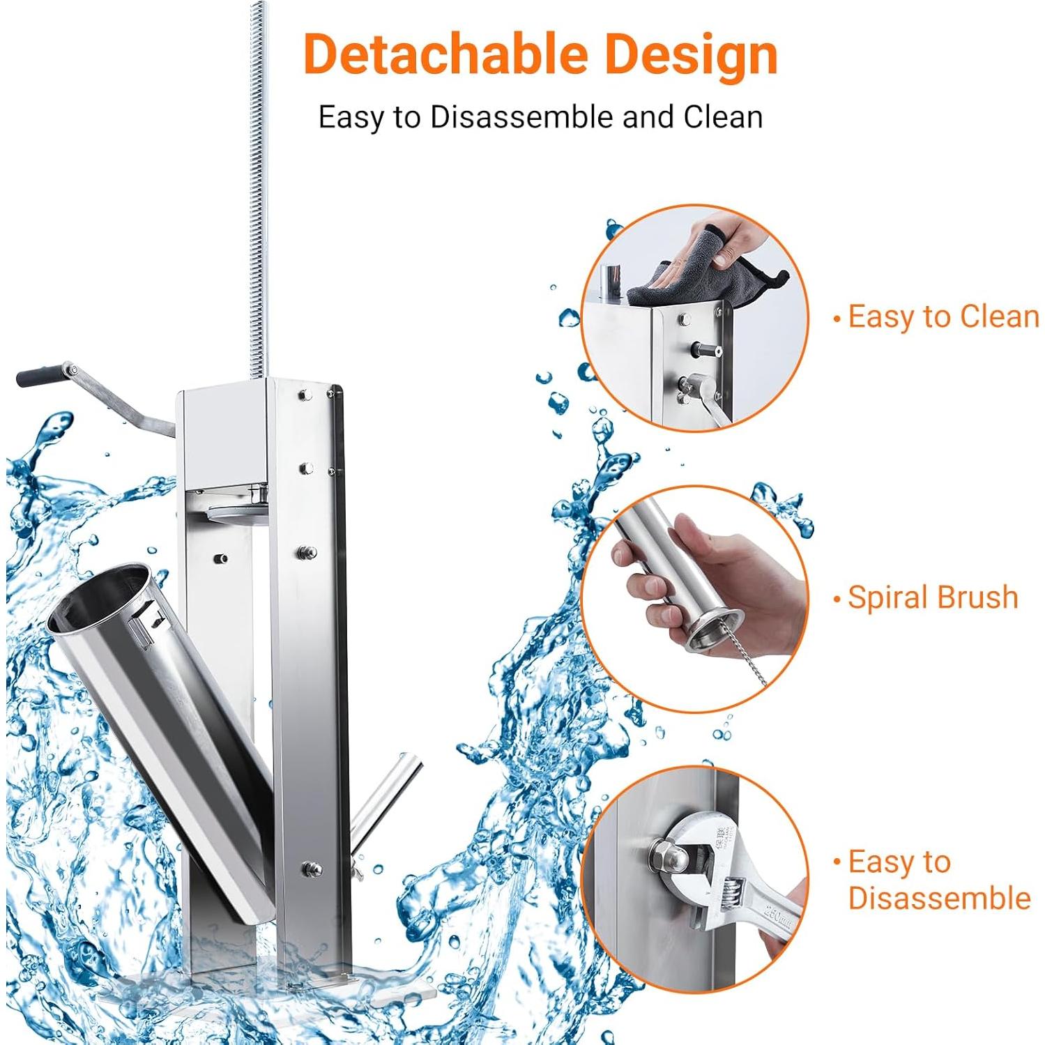Rellenador de Salchichas Manual PioneerWorks 7L Acero Inoxidable