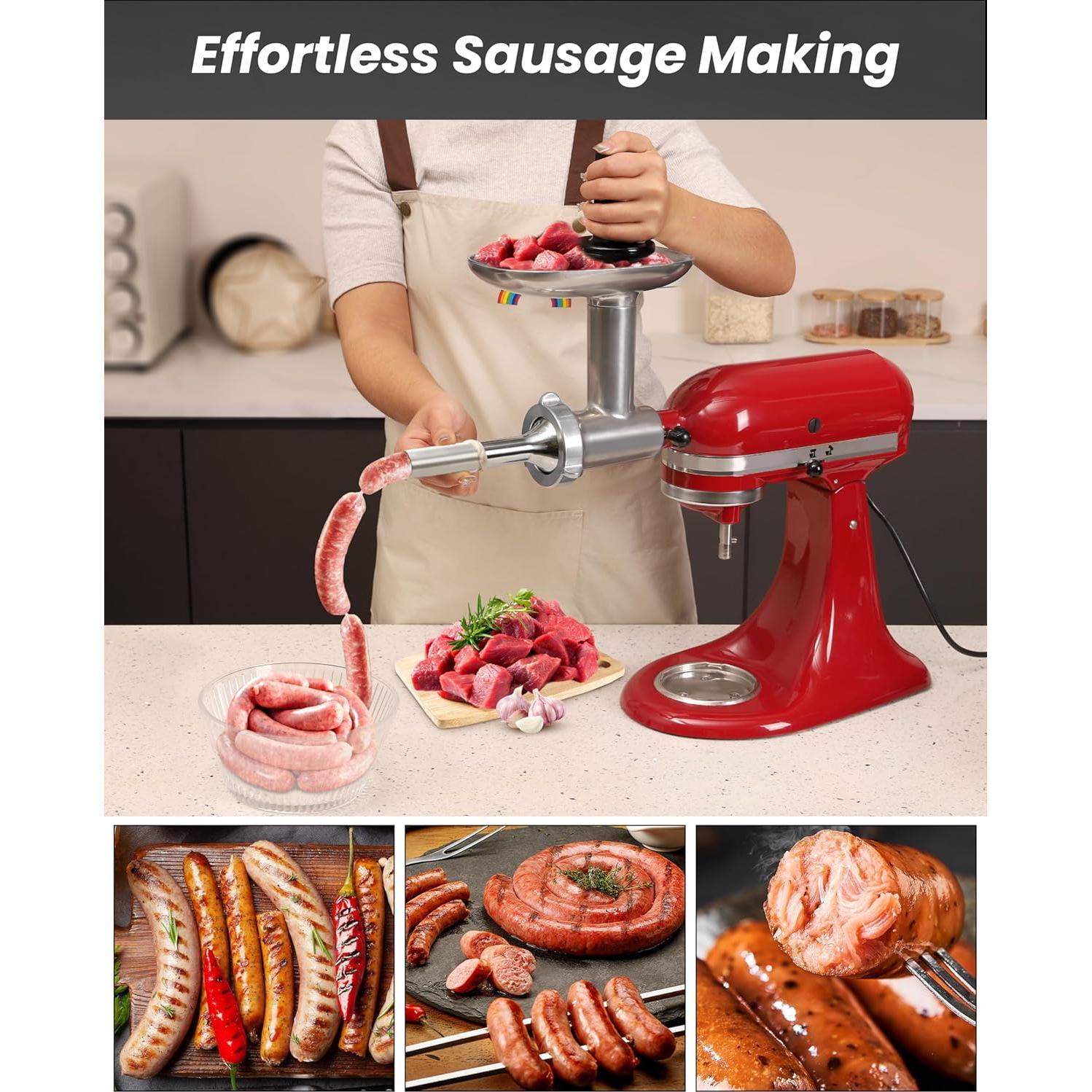 Kit embutidor de salchichas Kitchenaid RAFBAR 3 tubos acero