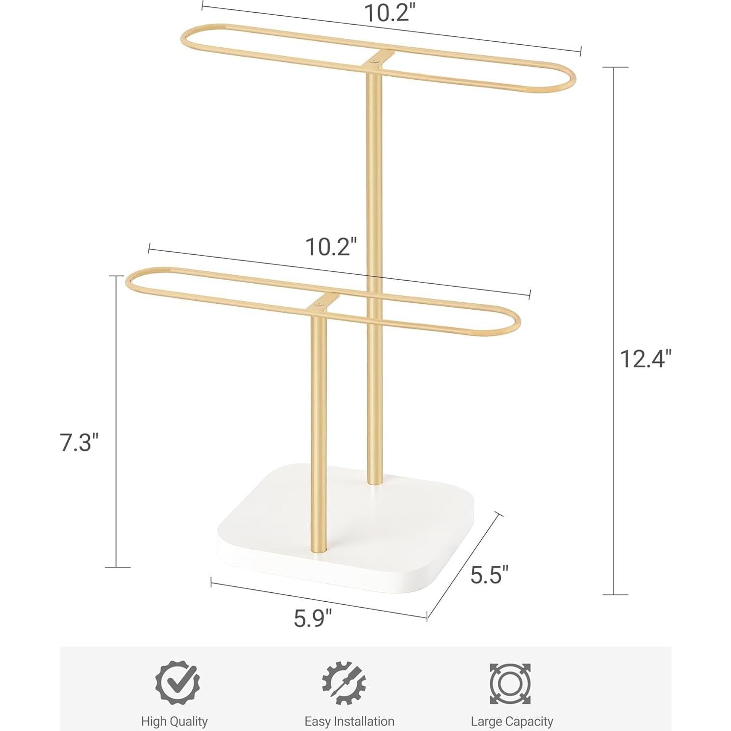 Organizador de Gafas Mkono Dorado para 24 Pares 2 Niveles