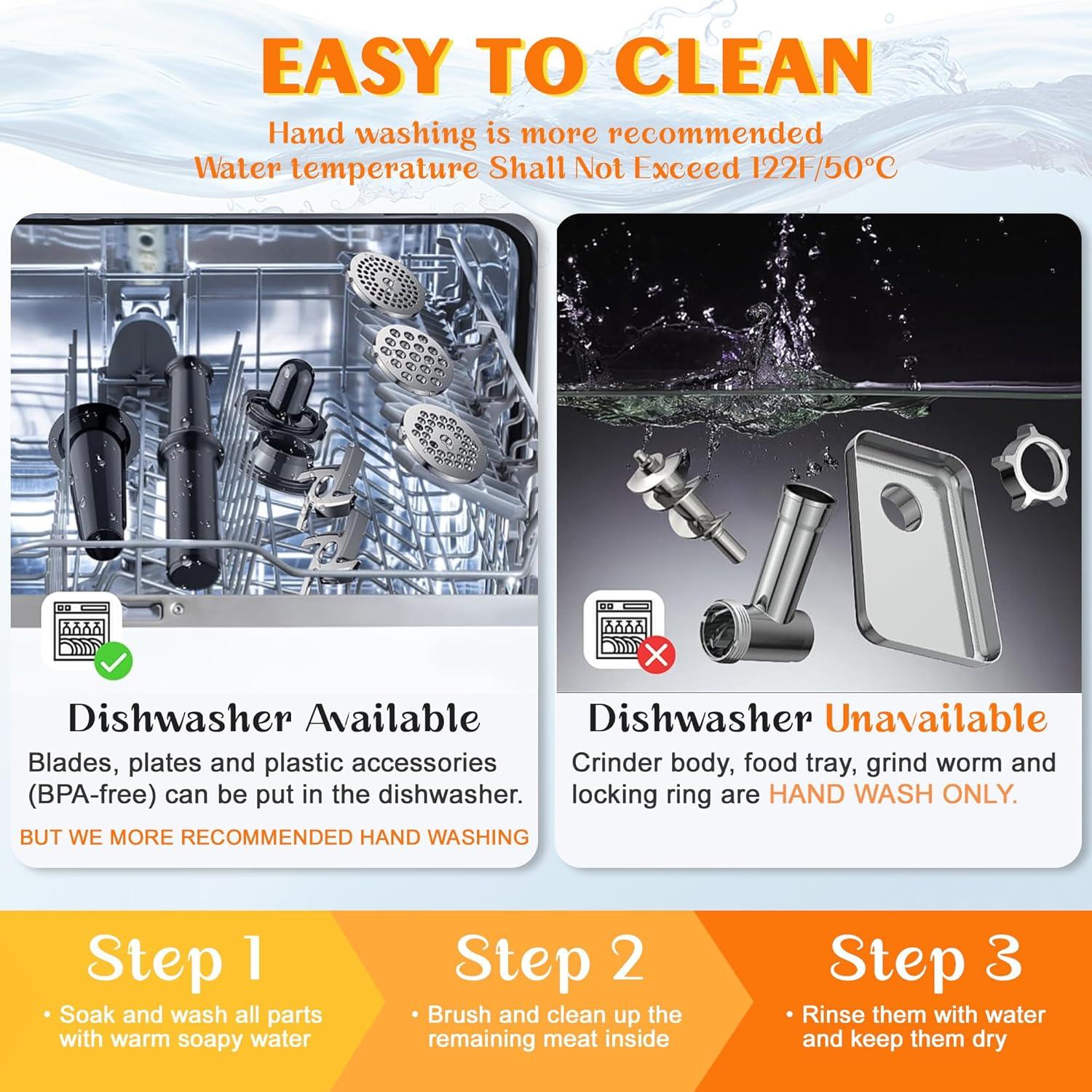 Picadora de Carne Eléctrica CHEFFANO Life 2000W con Accesorios