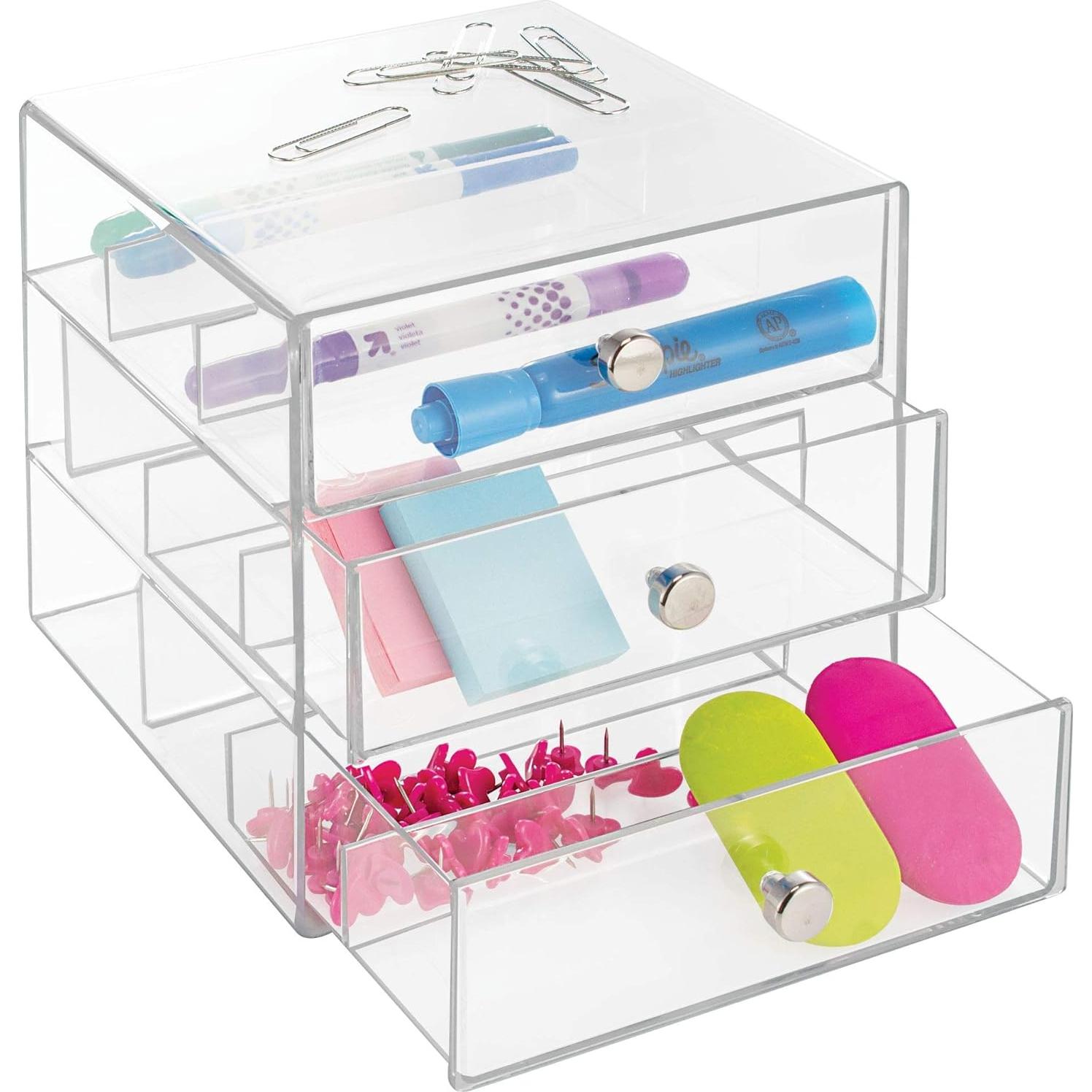 Organizador de Tocador iDesign 3 Cajones Transparente 17,78 cm