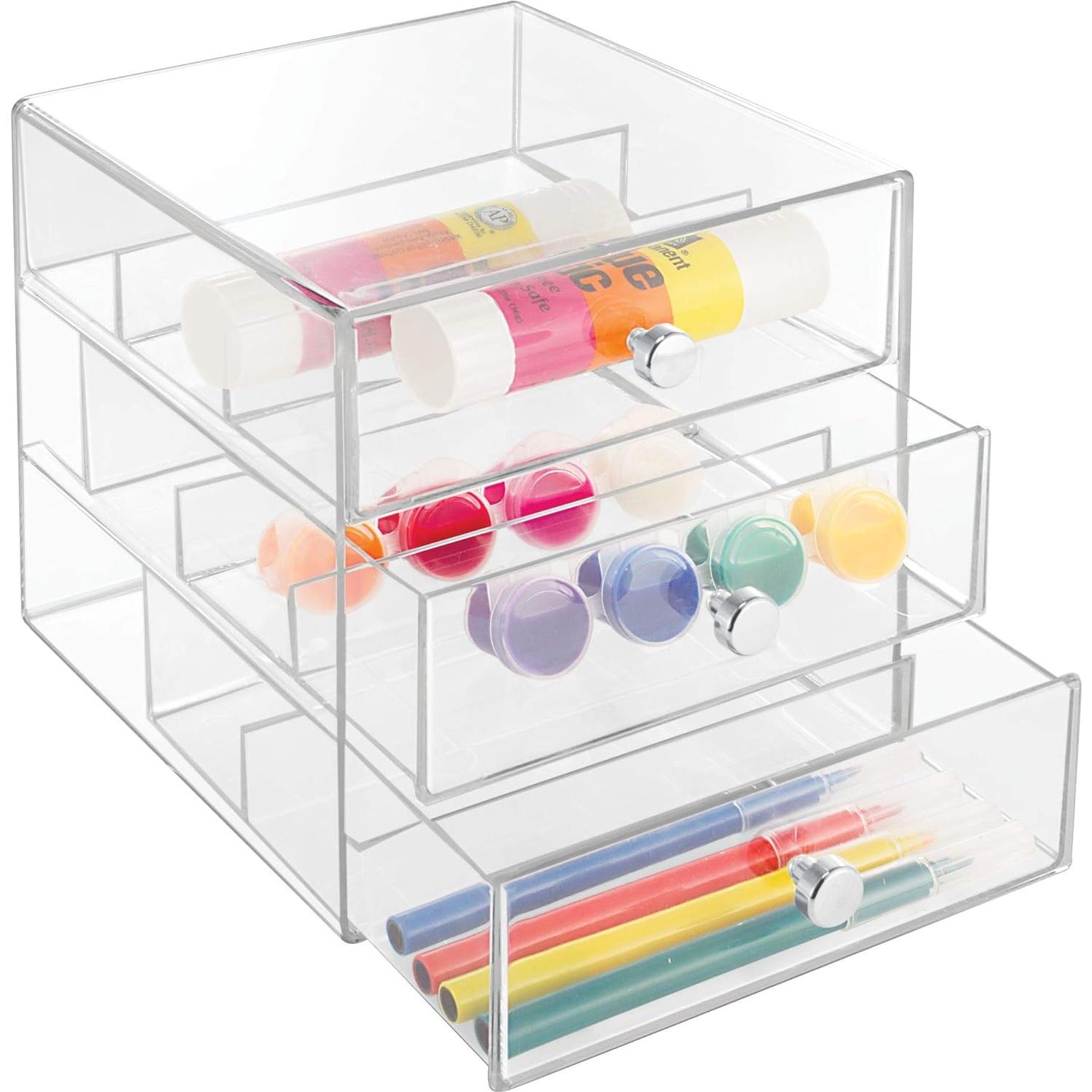 Organizador de Tocador iDesign 3 Cajones Transparente 17,78 cm