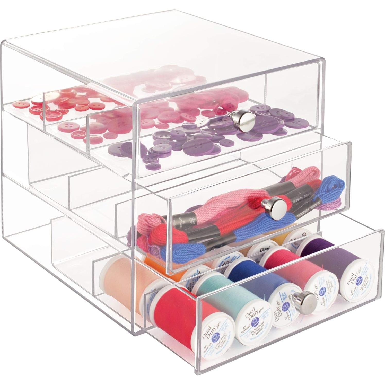 Organizador de Tocador iDesign 3 Cajones Transparente 17,78 cm